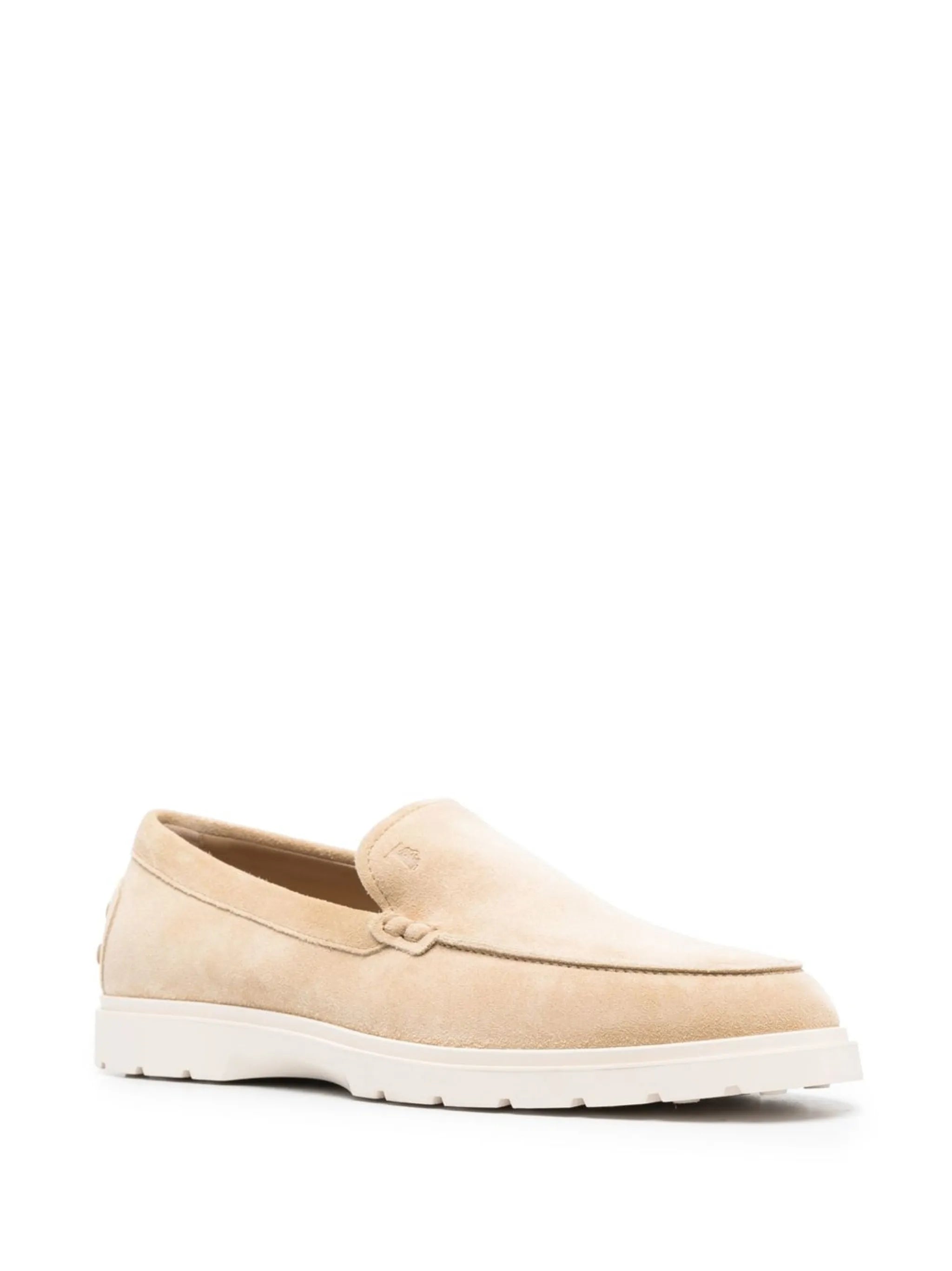 ridged-sole suede loafers