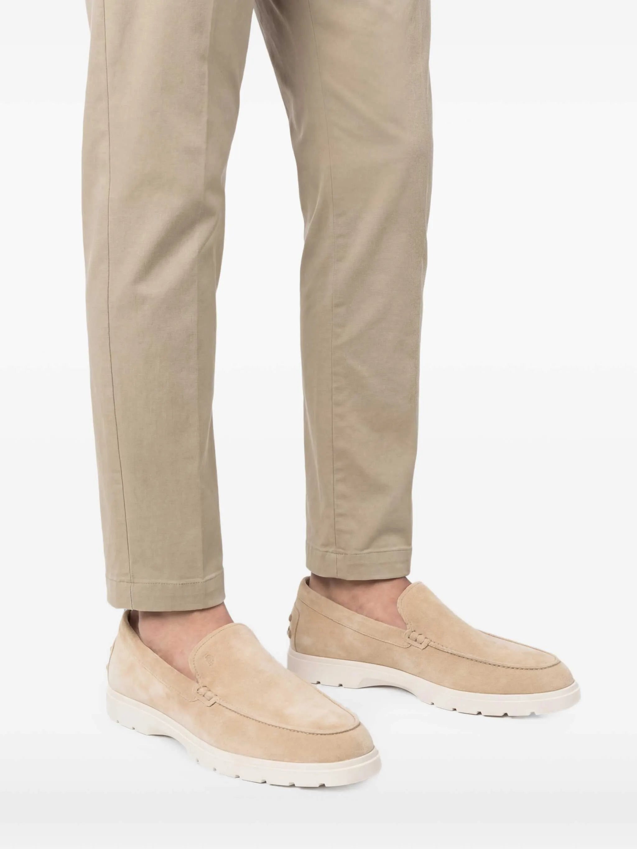ridged-sole suede loafers