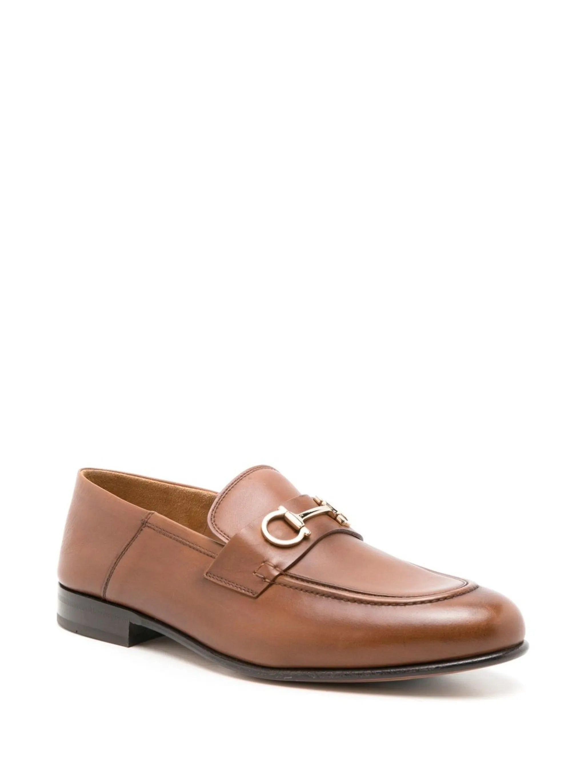 Gancini leather loafers