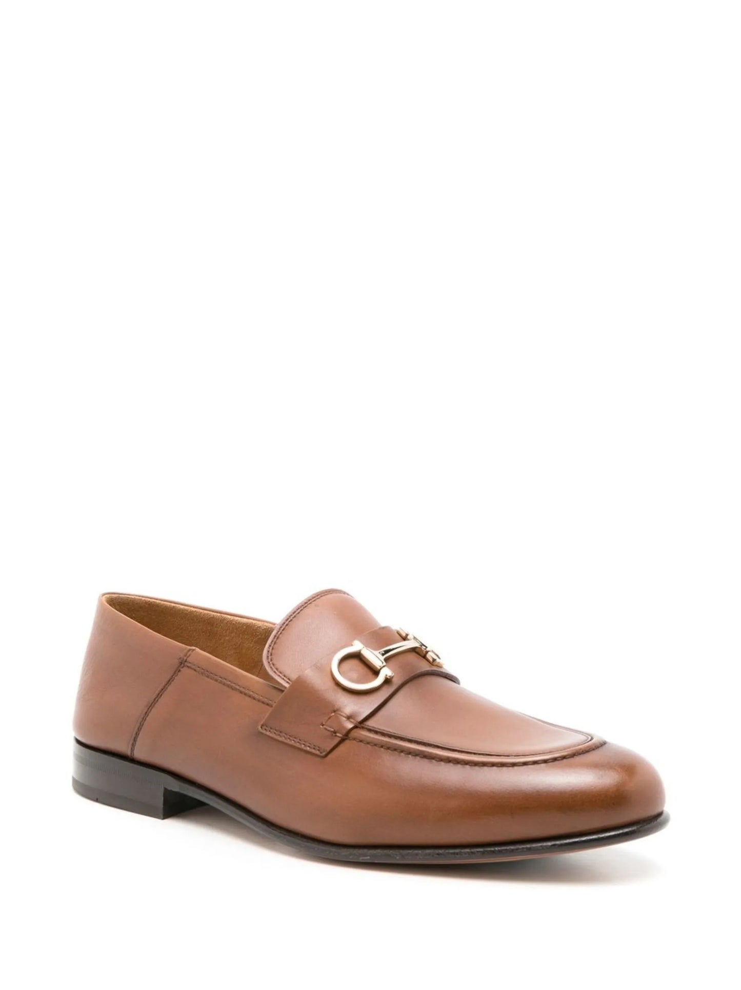 Gancini leather loafers