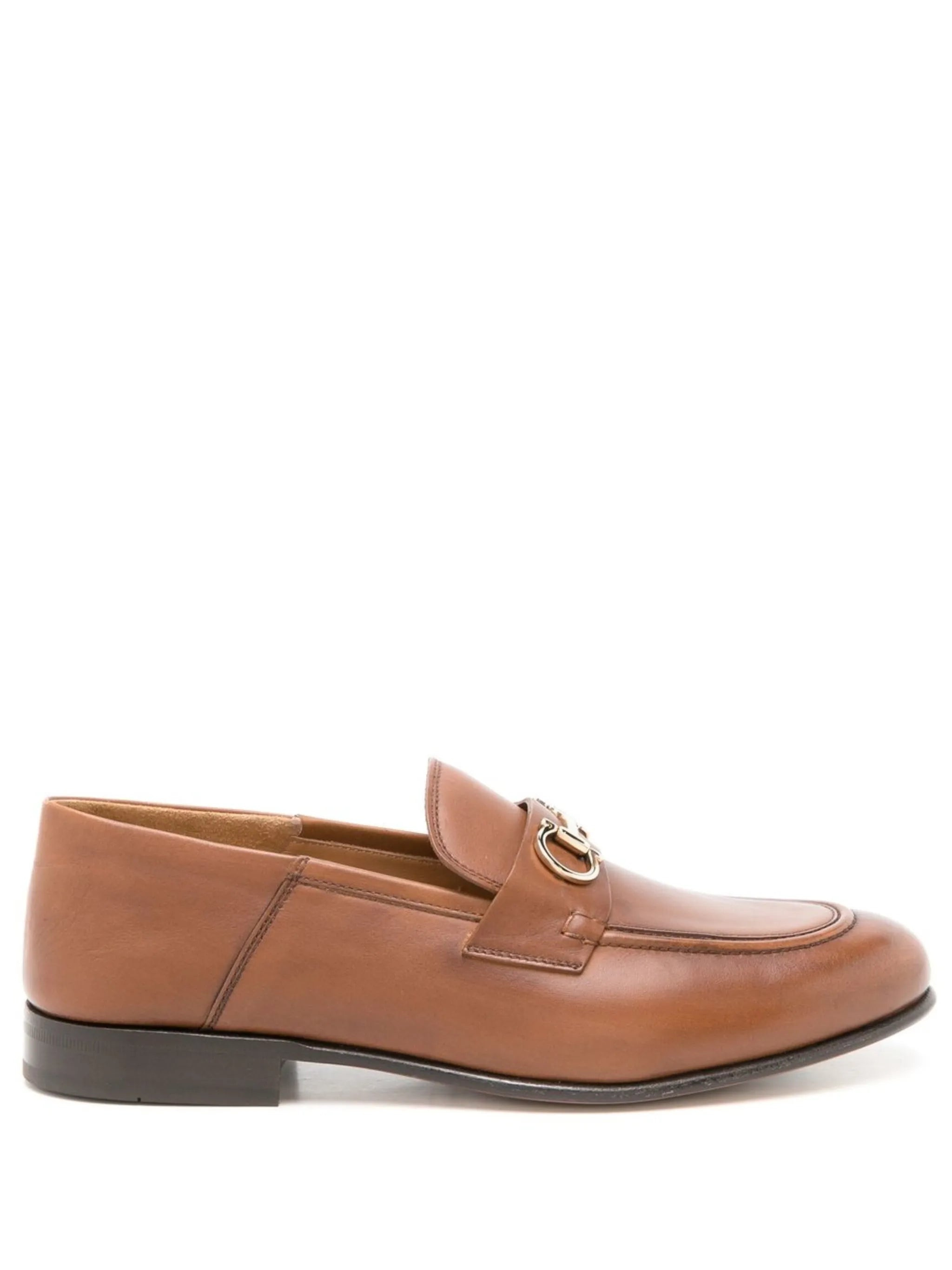 Gancini leather loafers