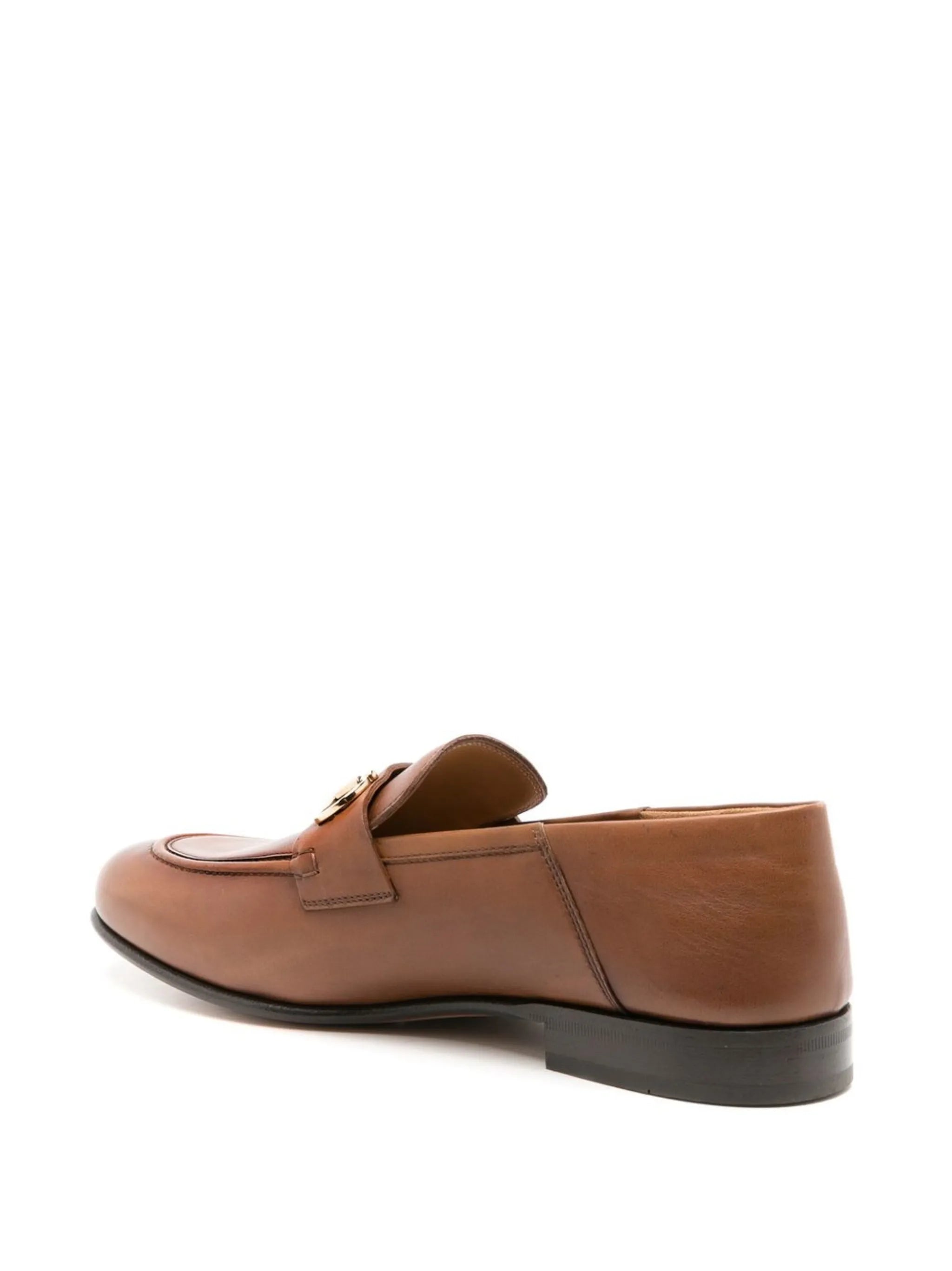Gancini leather loafers