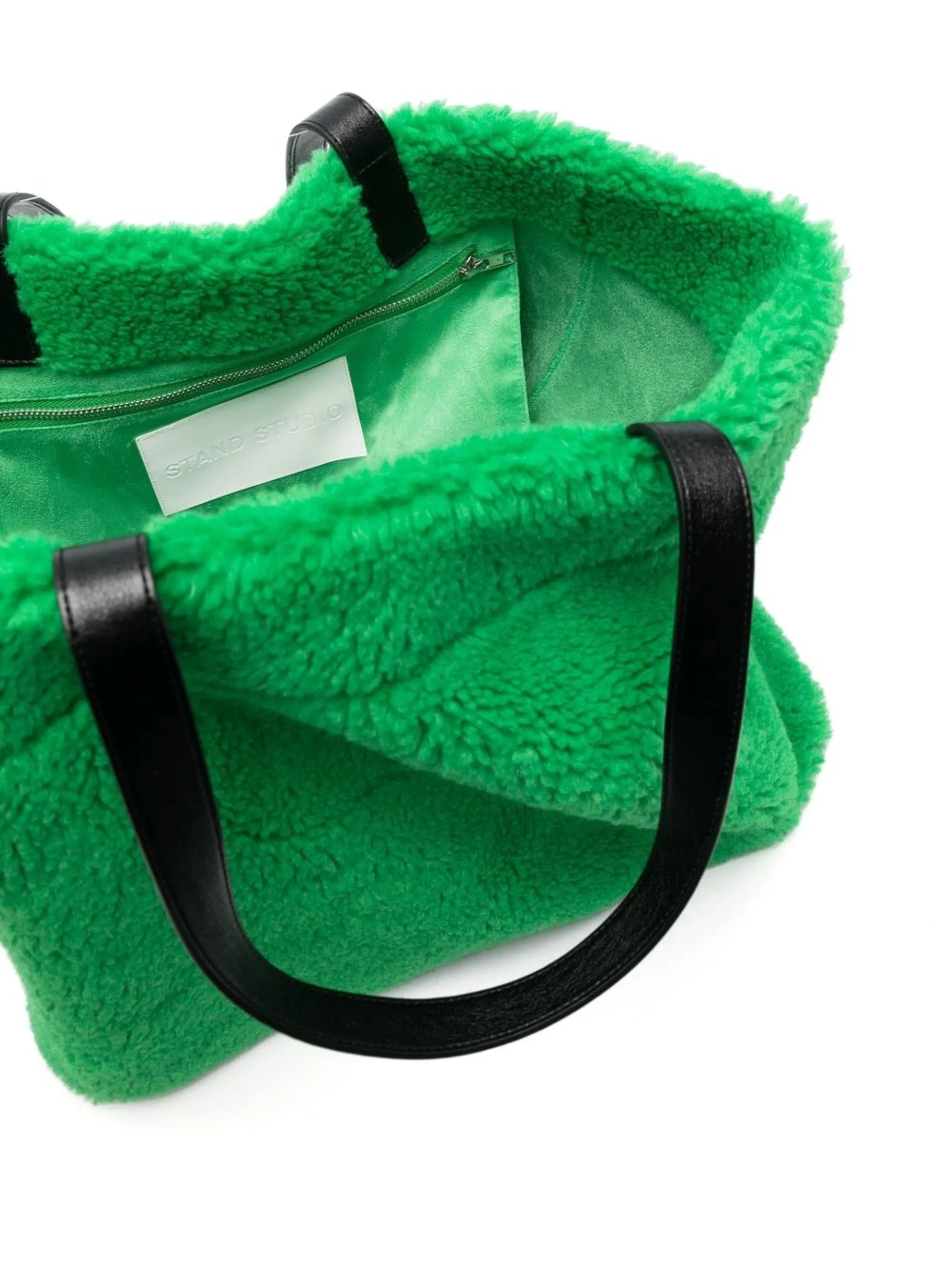 faux-shearling design tote bag