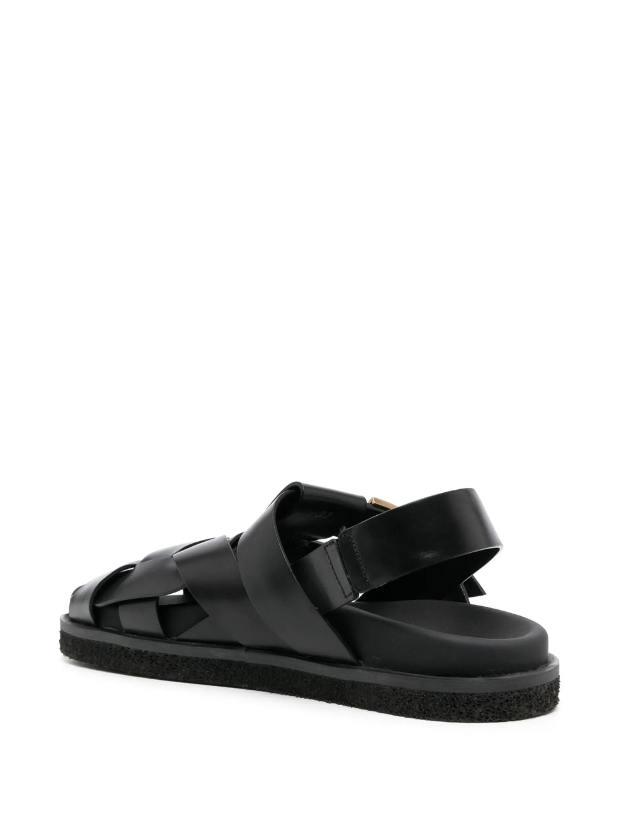 caged leather sandals