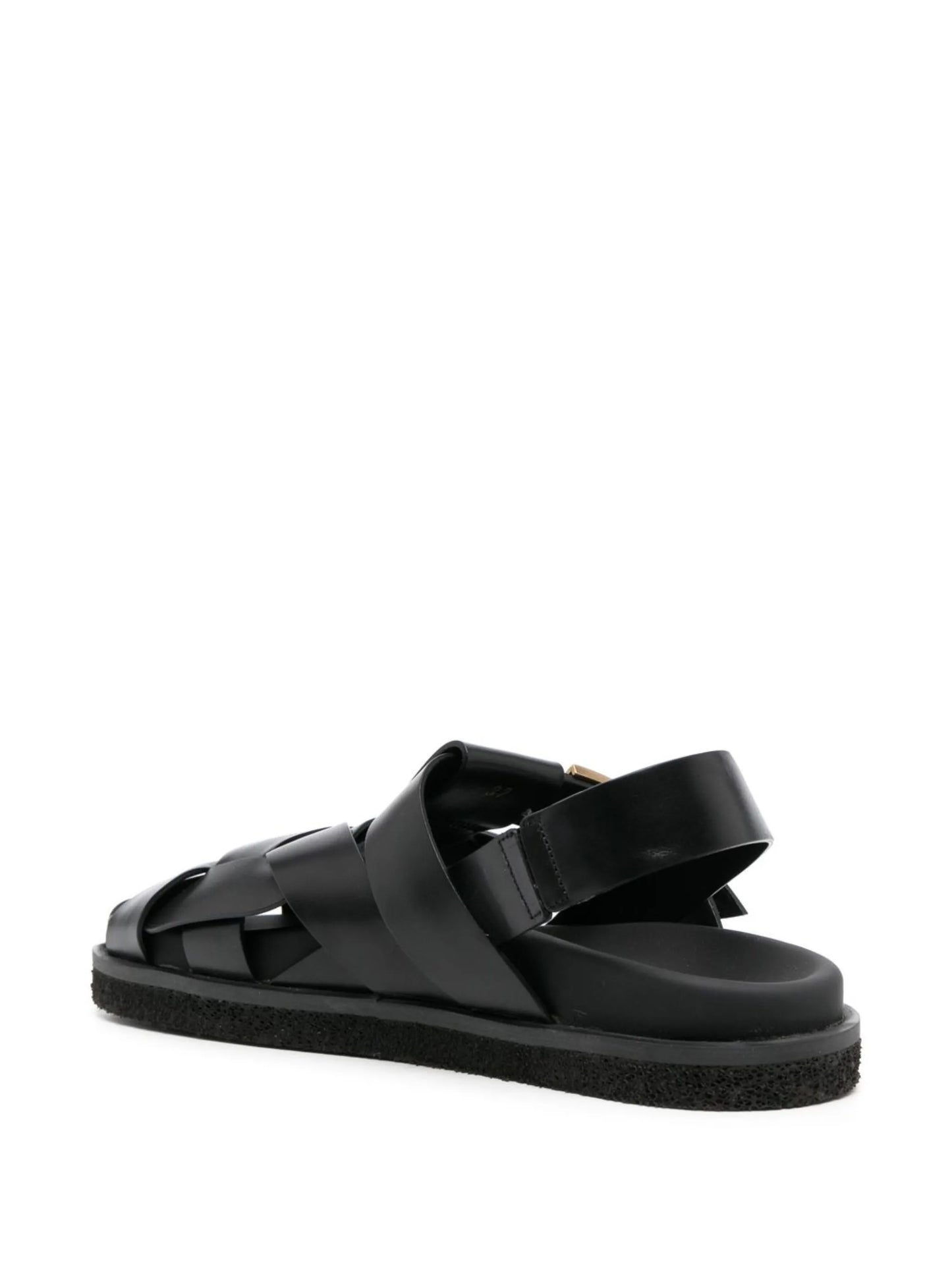 caged leather sandals