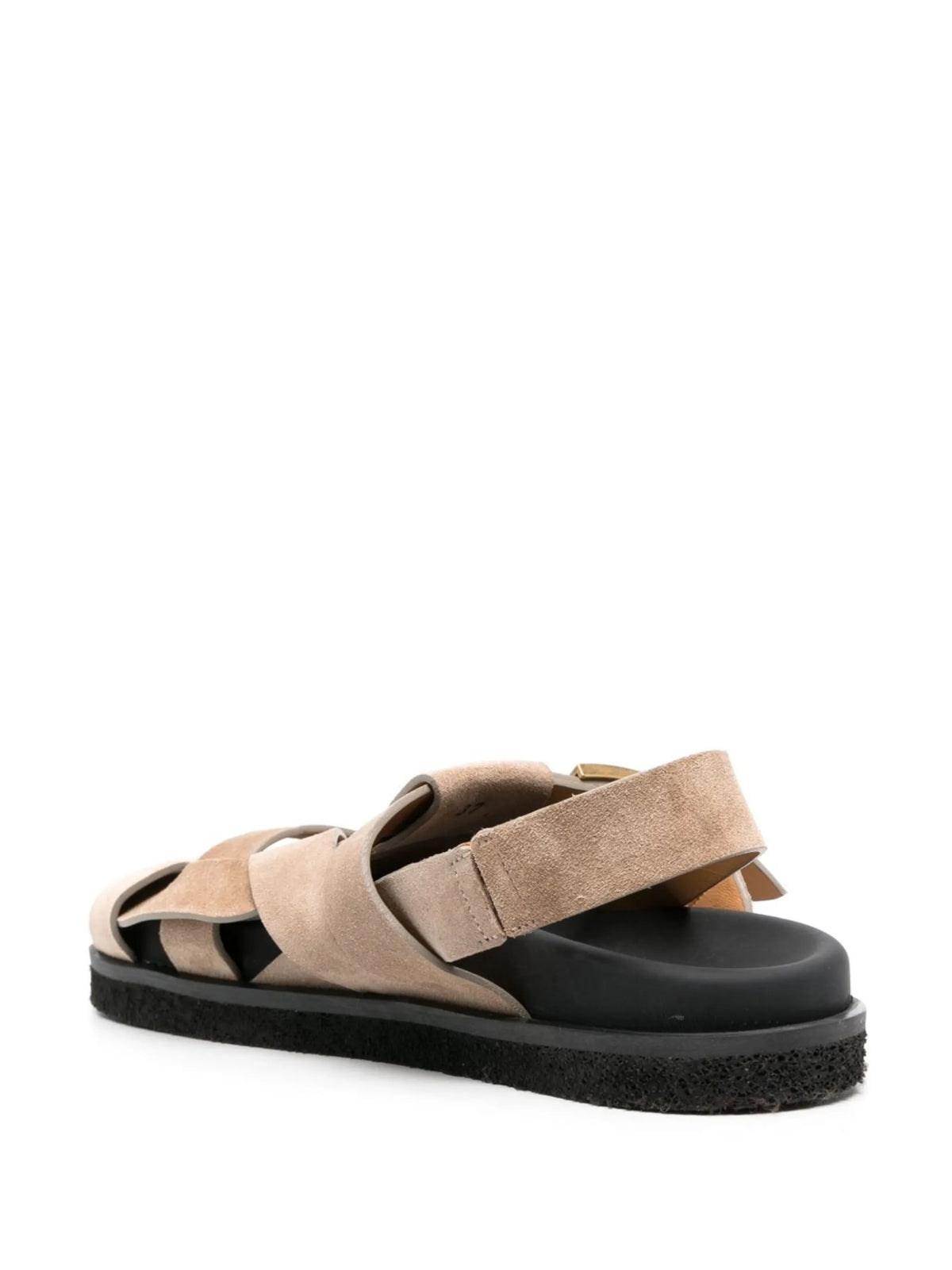 caged suede sandals