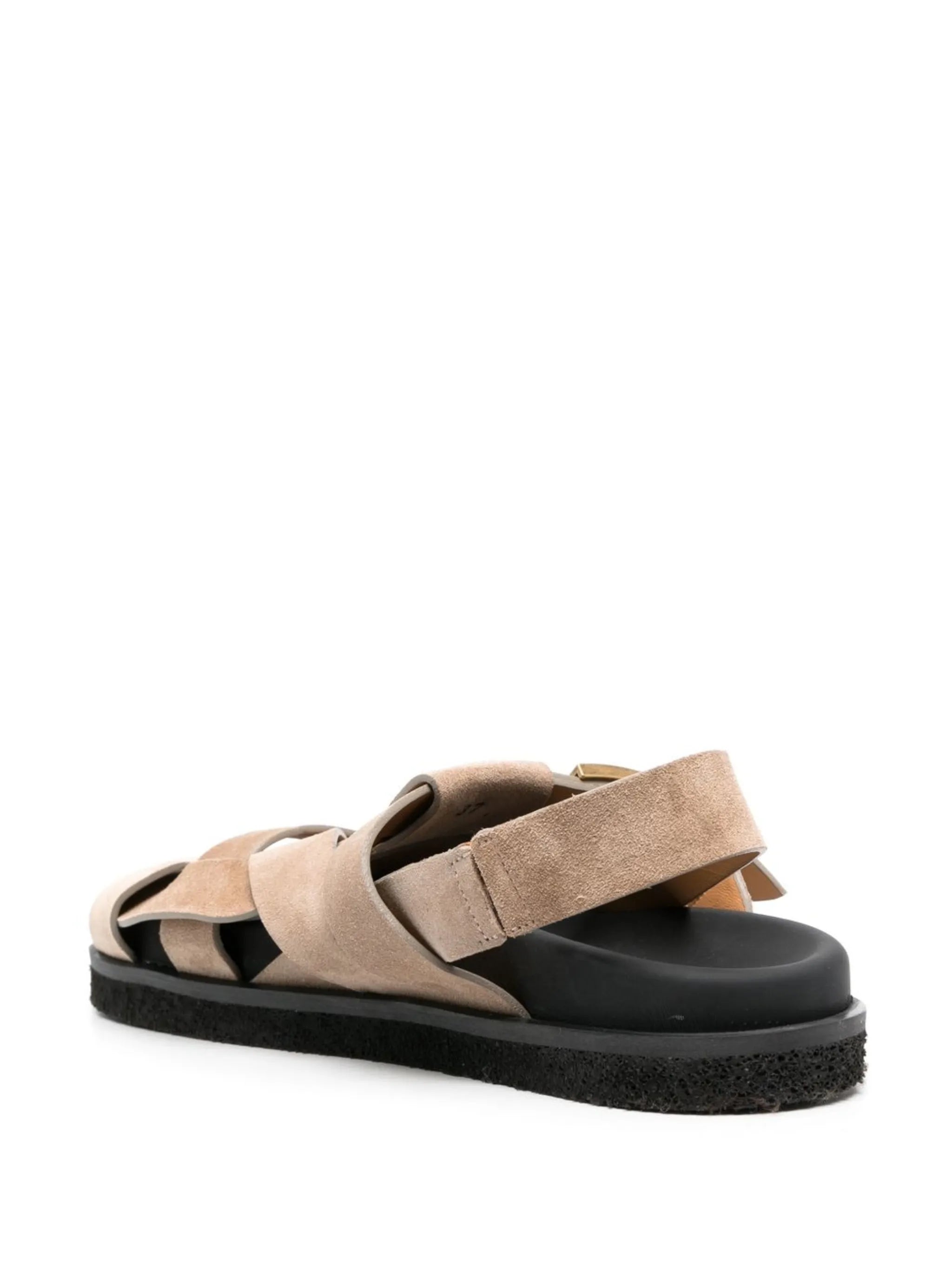 caged suede sandals