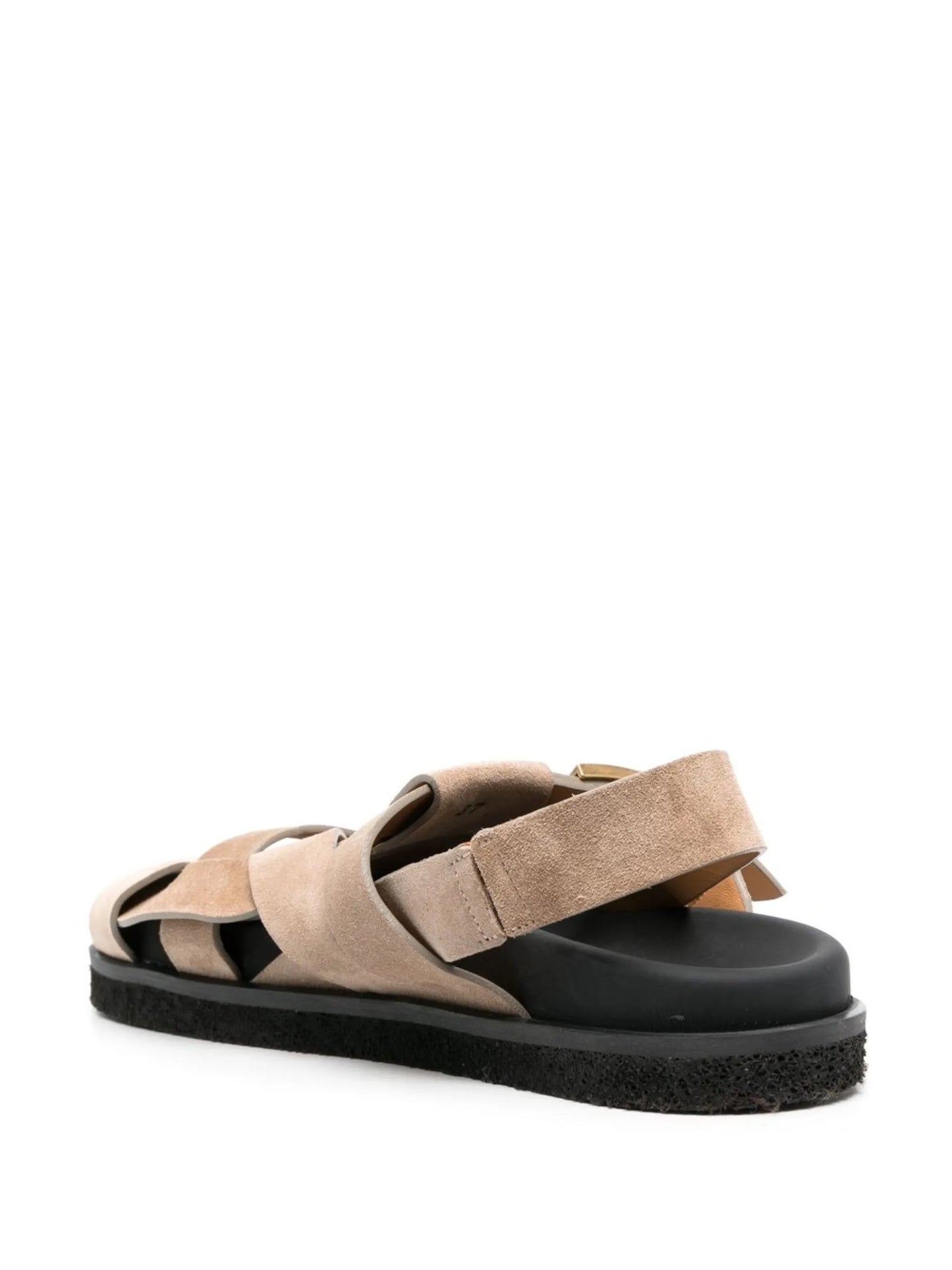 caged suede sandals