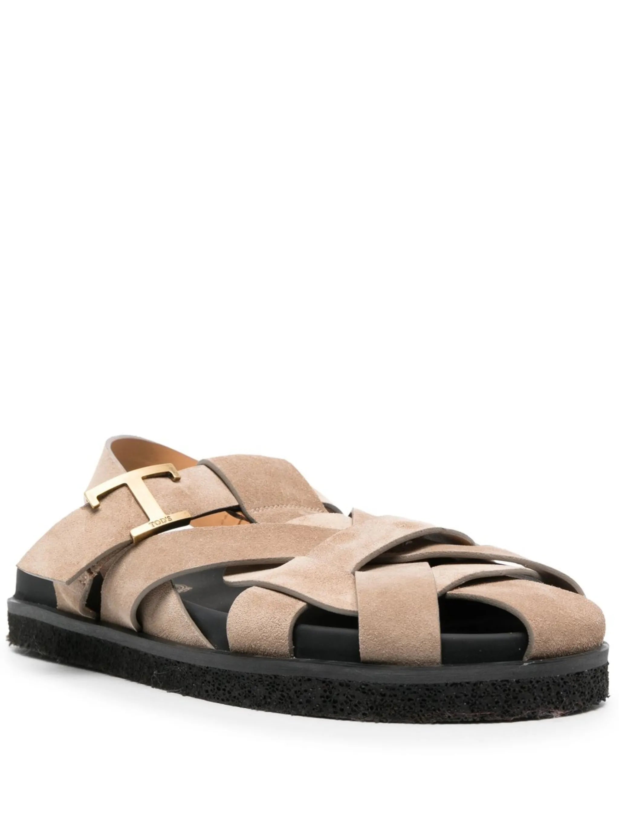 caged suede sandals