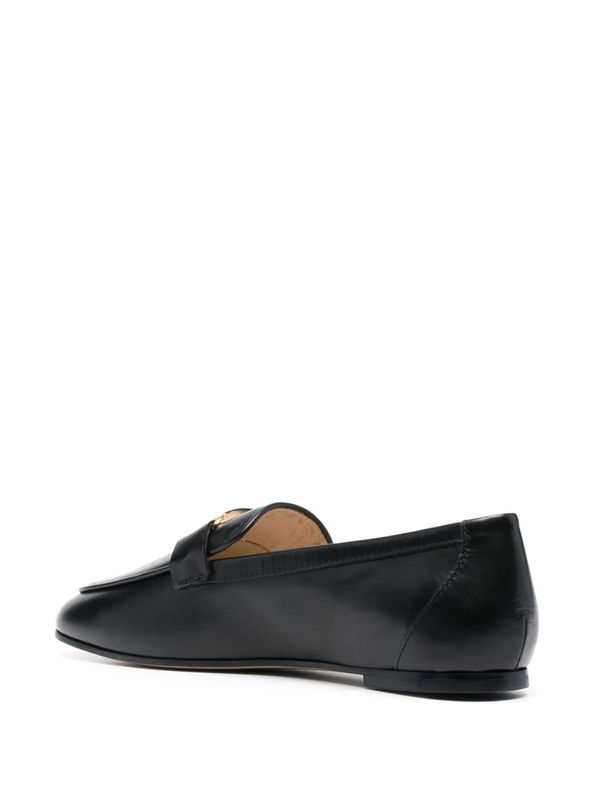 T-logo leather loafers