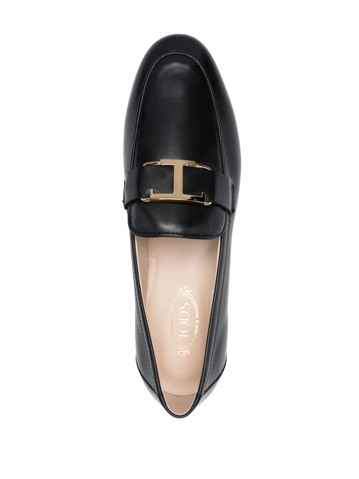 T-logo leather loafers