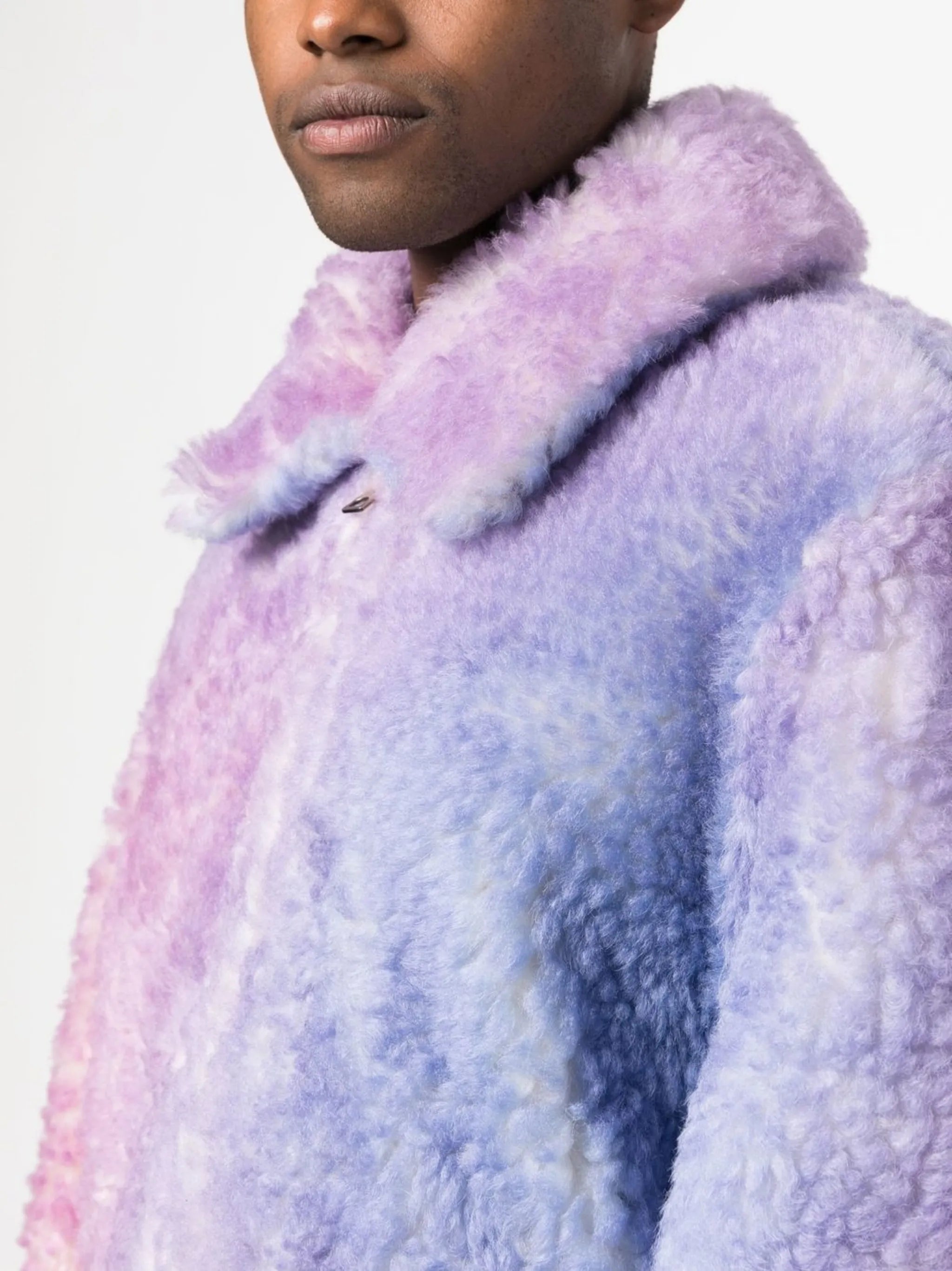 shearling tie-dye jacket