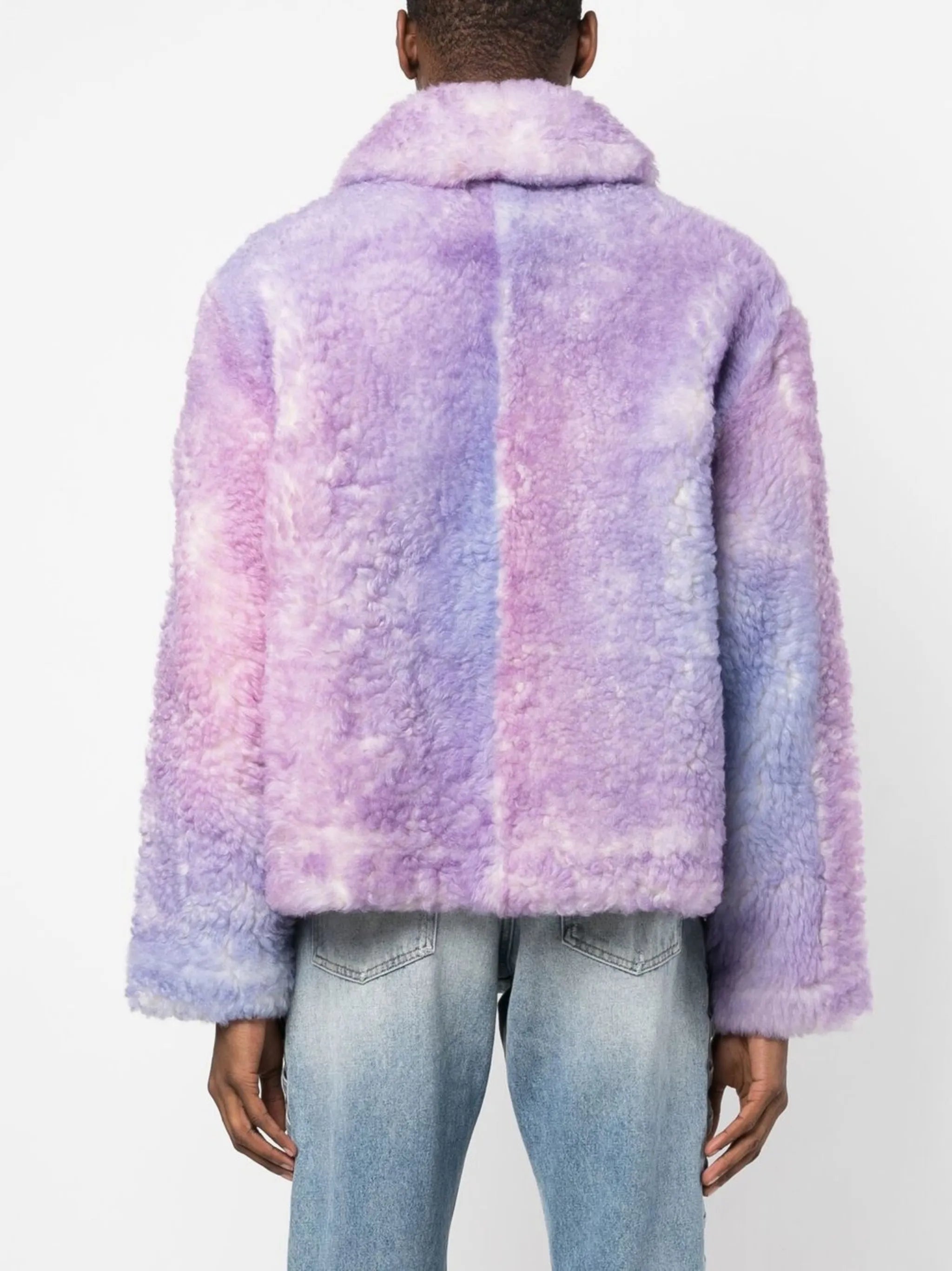 shearling tie-dye jacket