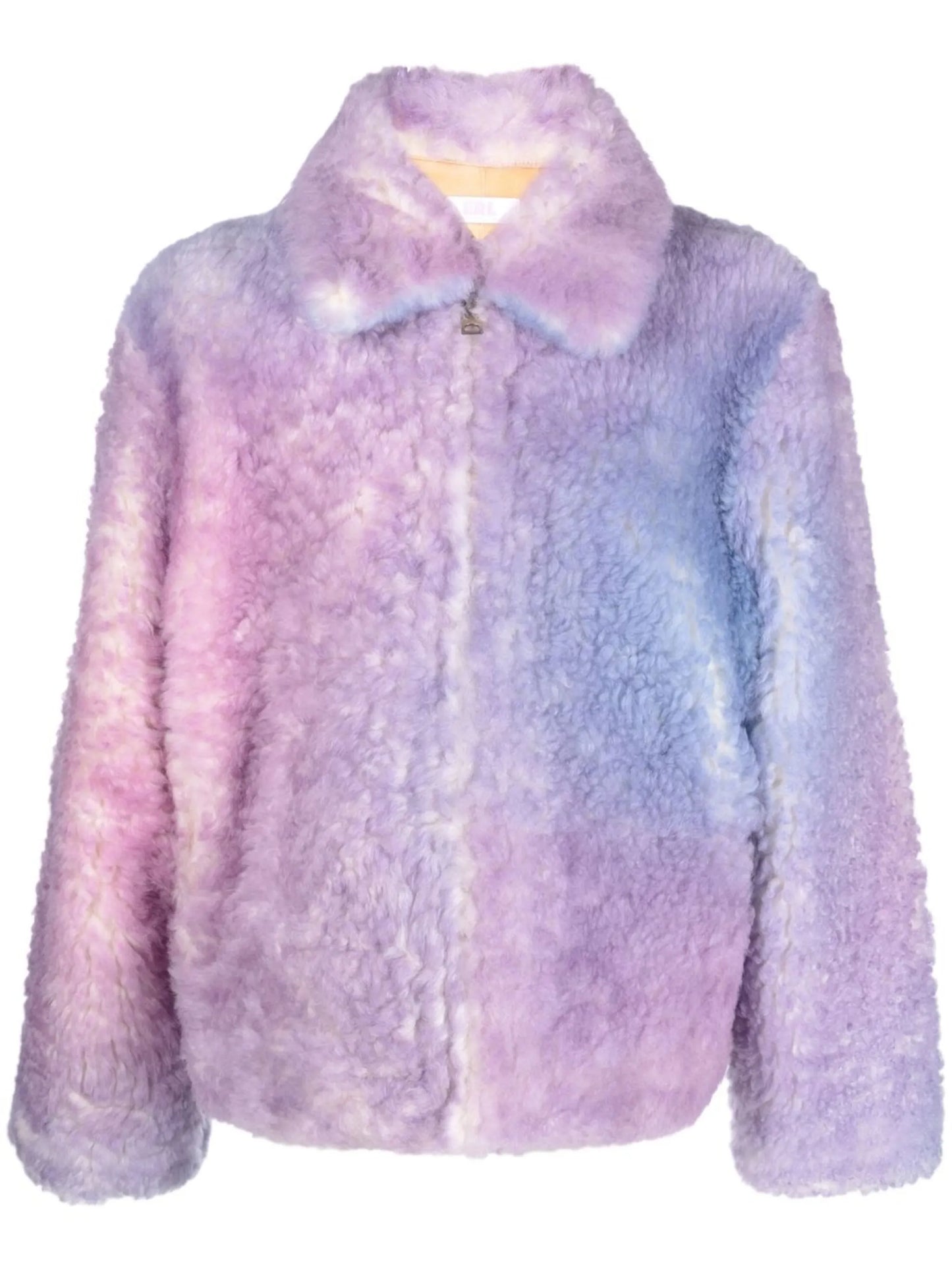 shearling tie-dye jacket