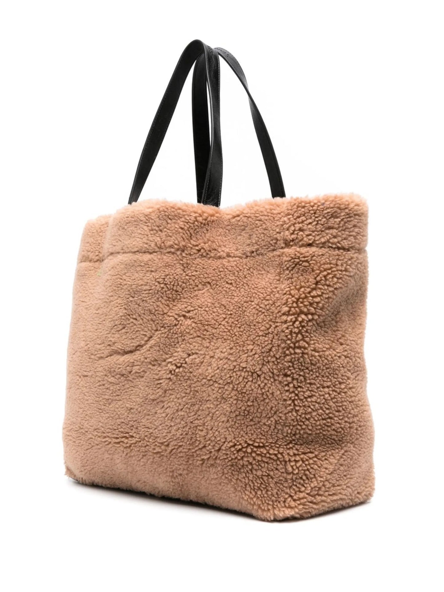 faux-shearling design tote bag