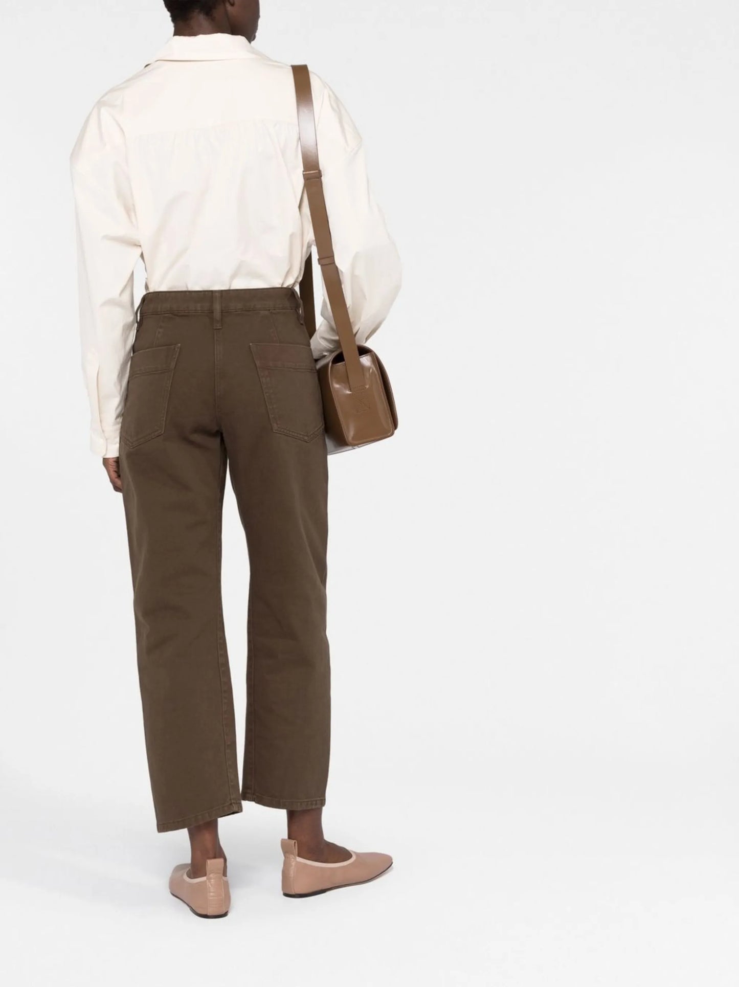 cropped straight-leg trousers