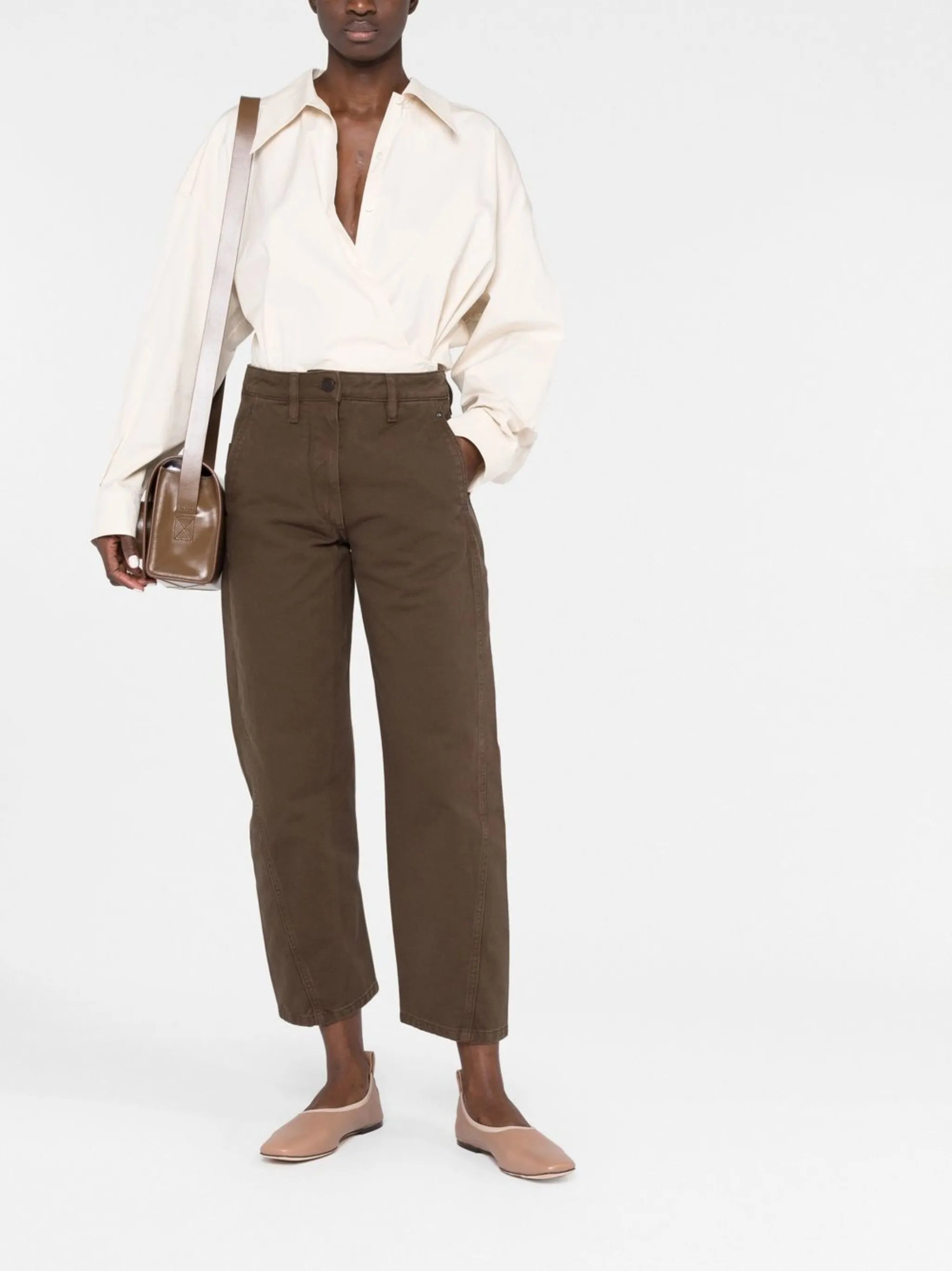 cropped straight-leg trousers