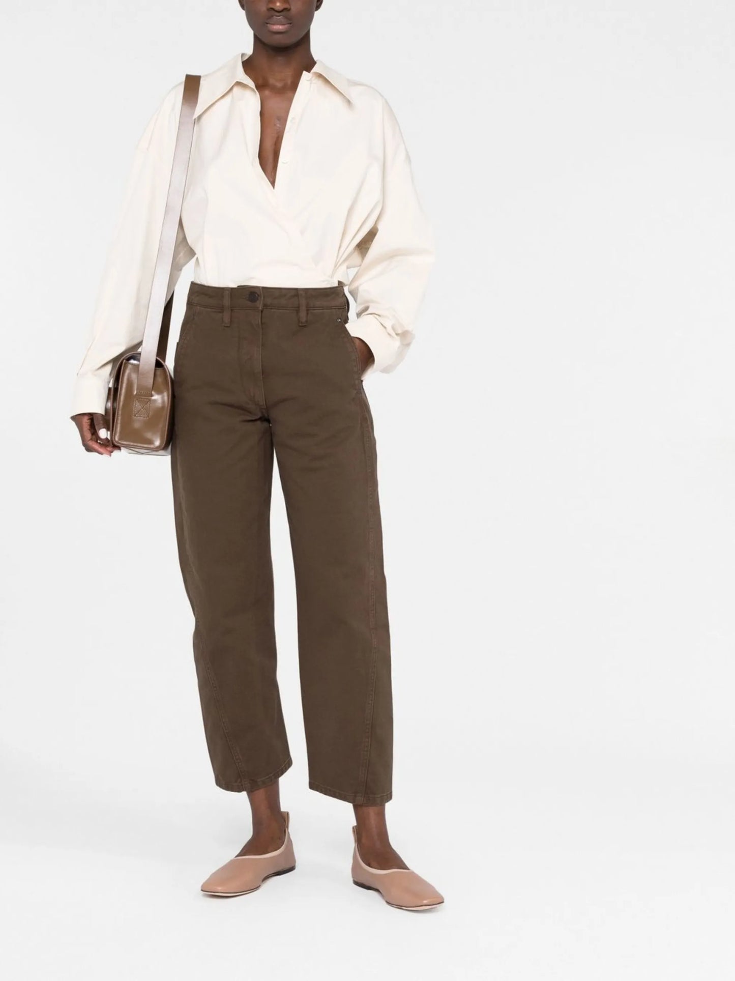 cropped straight-leg trousers