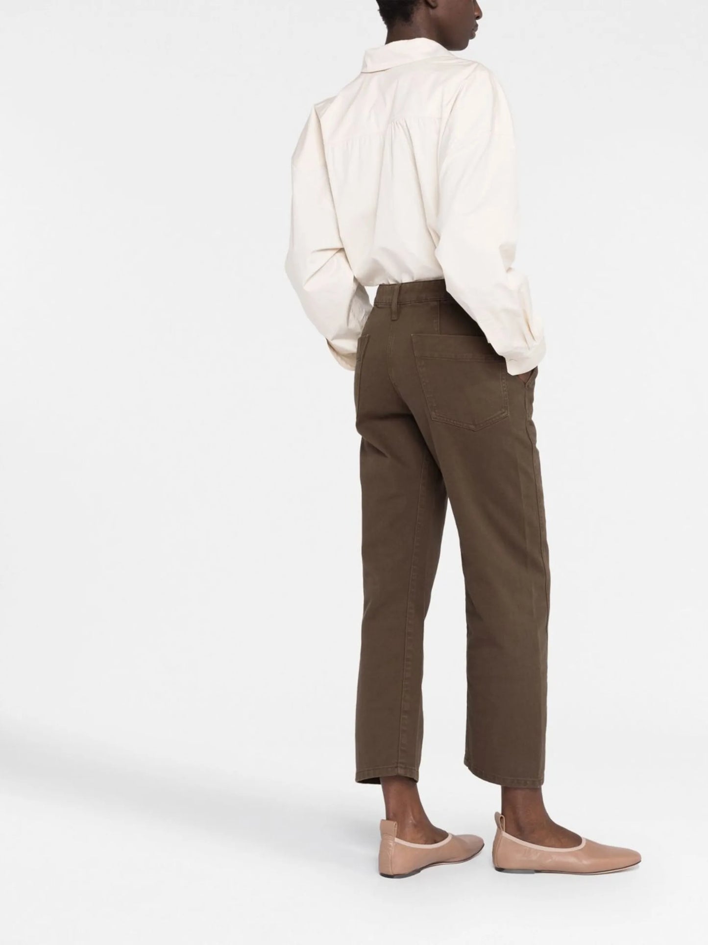 cropped straight-leg trousers