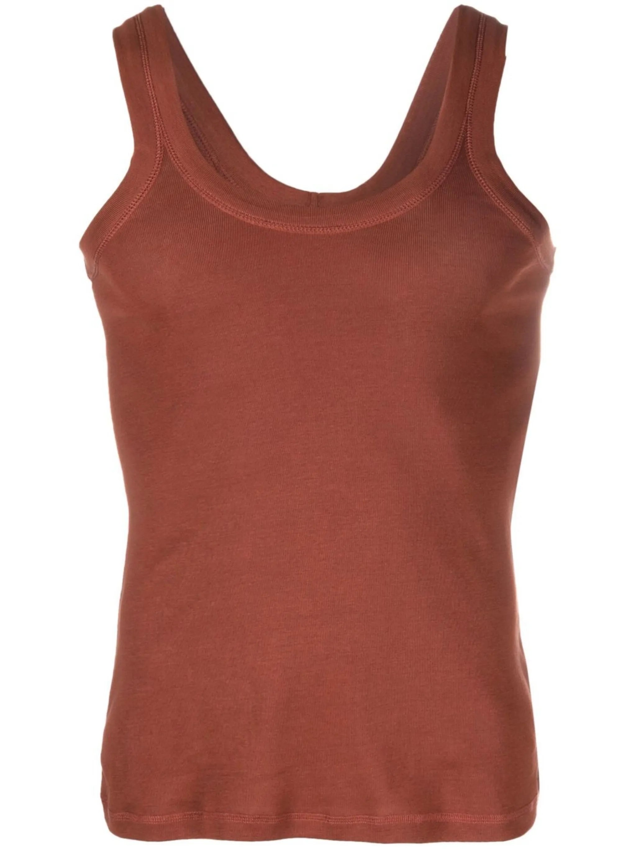 scoop-neck fitted jersey tank top