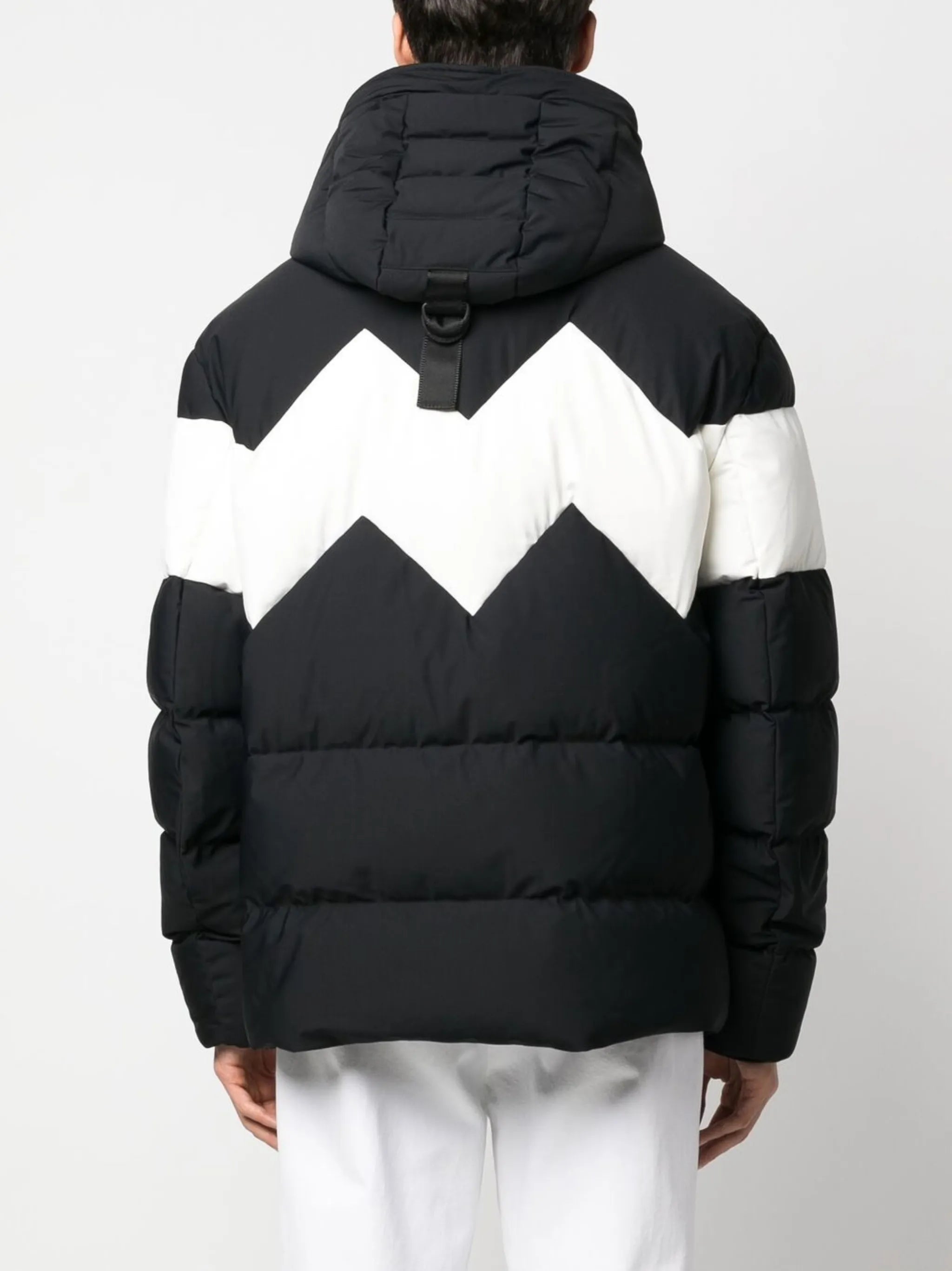 logo-plaque hooded padded jacket