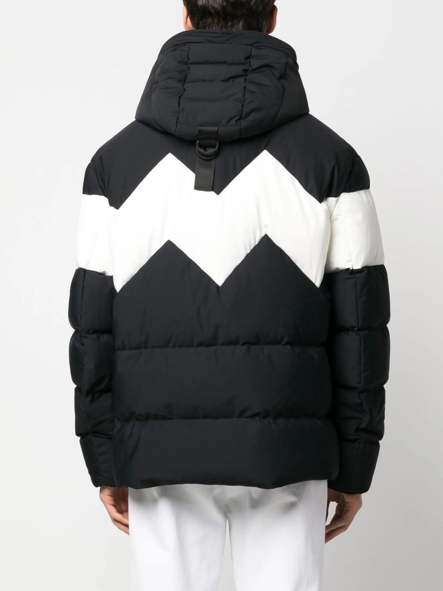 logo-plaque hooded padded jacket