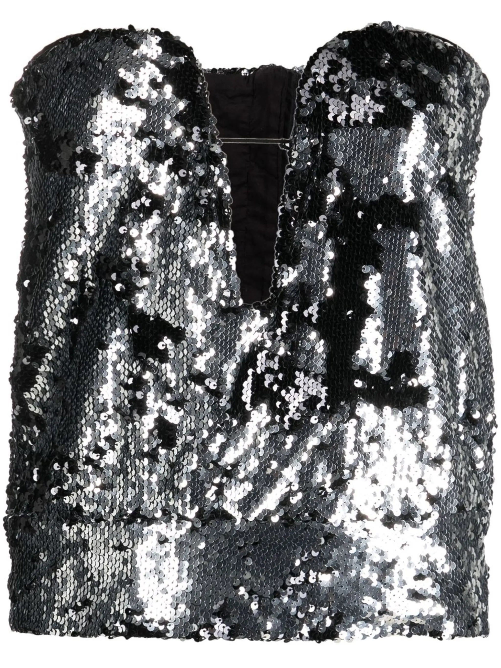 sequin-embellished plunge top