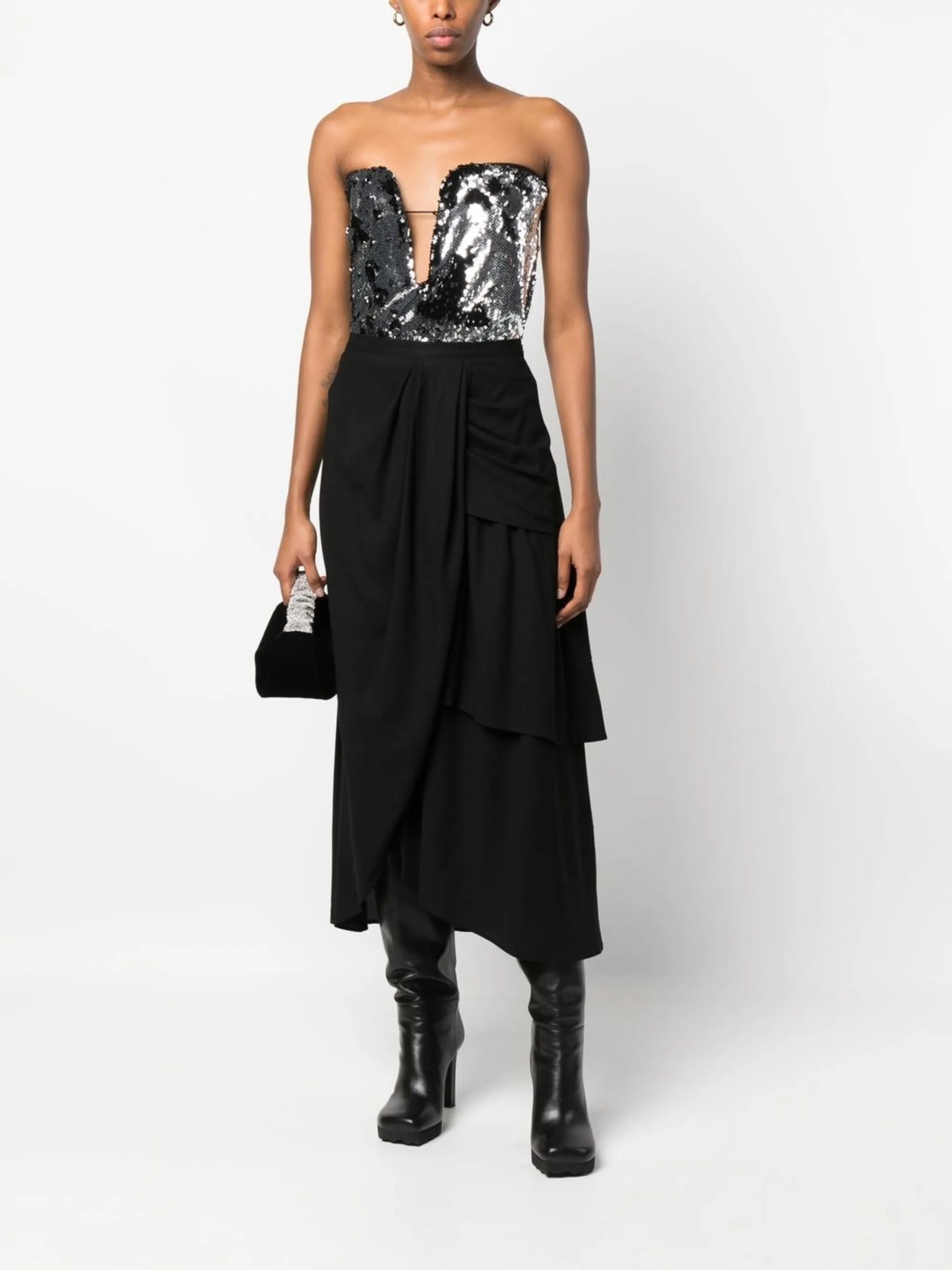 sequin-embellished plunge top