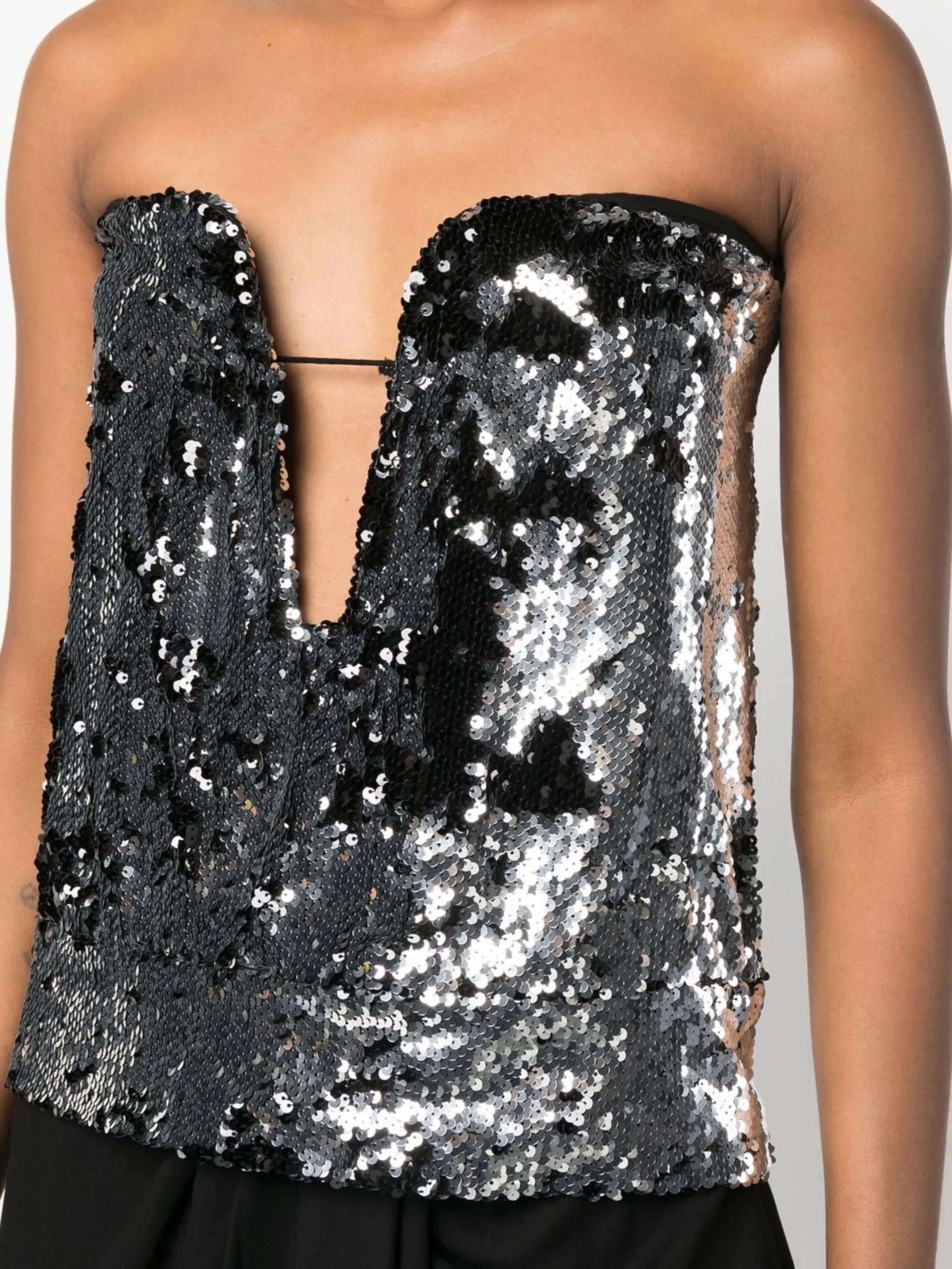 sequin-embellished plunge top