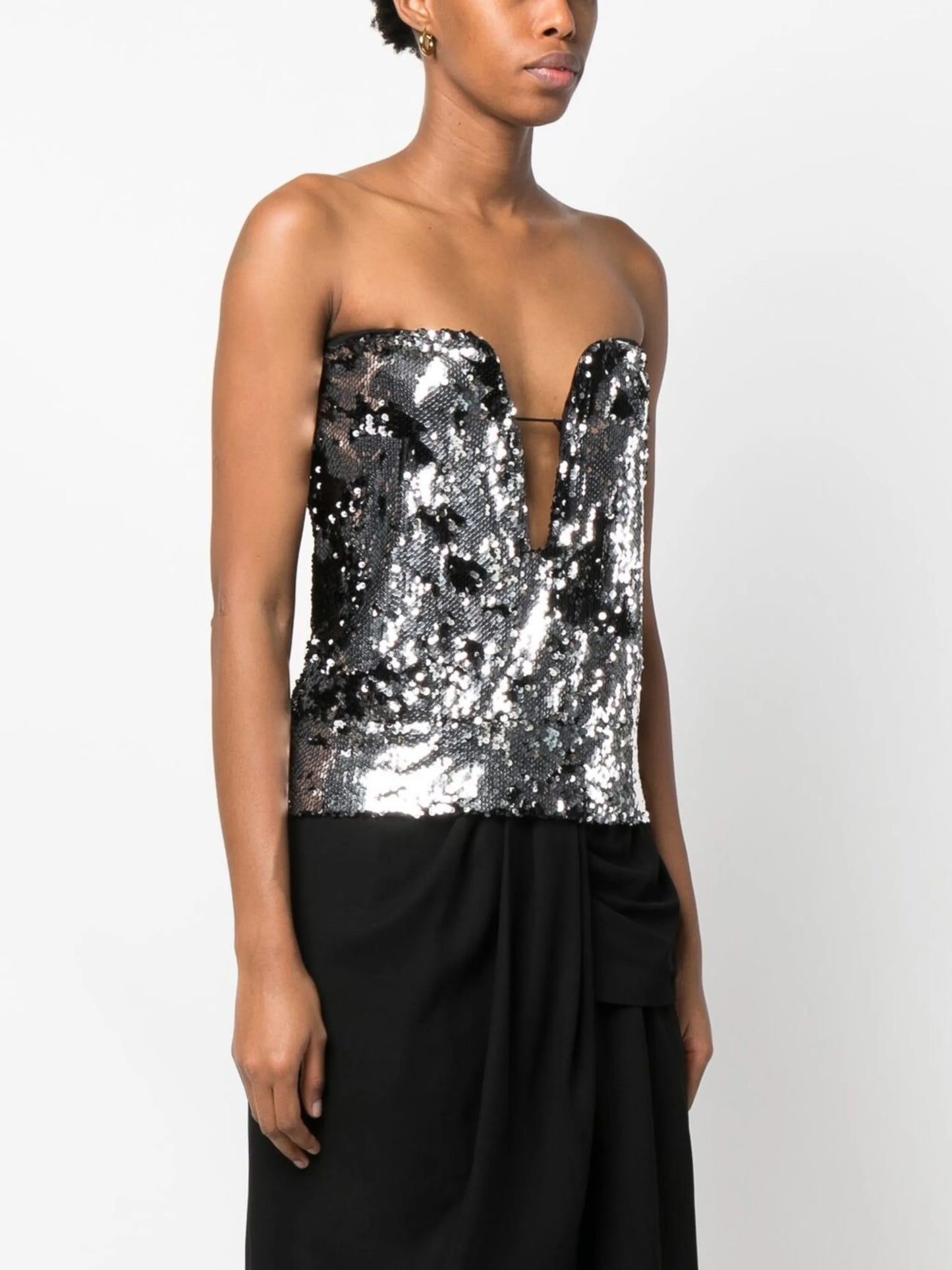 sequin-embellished plunge top