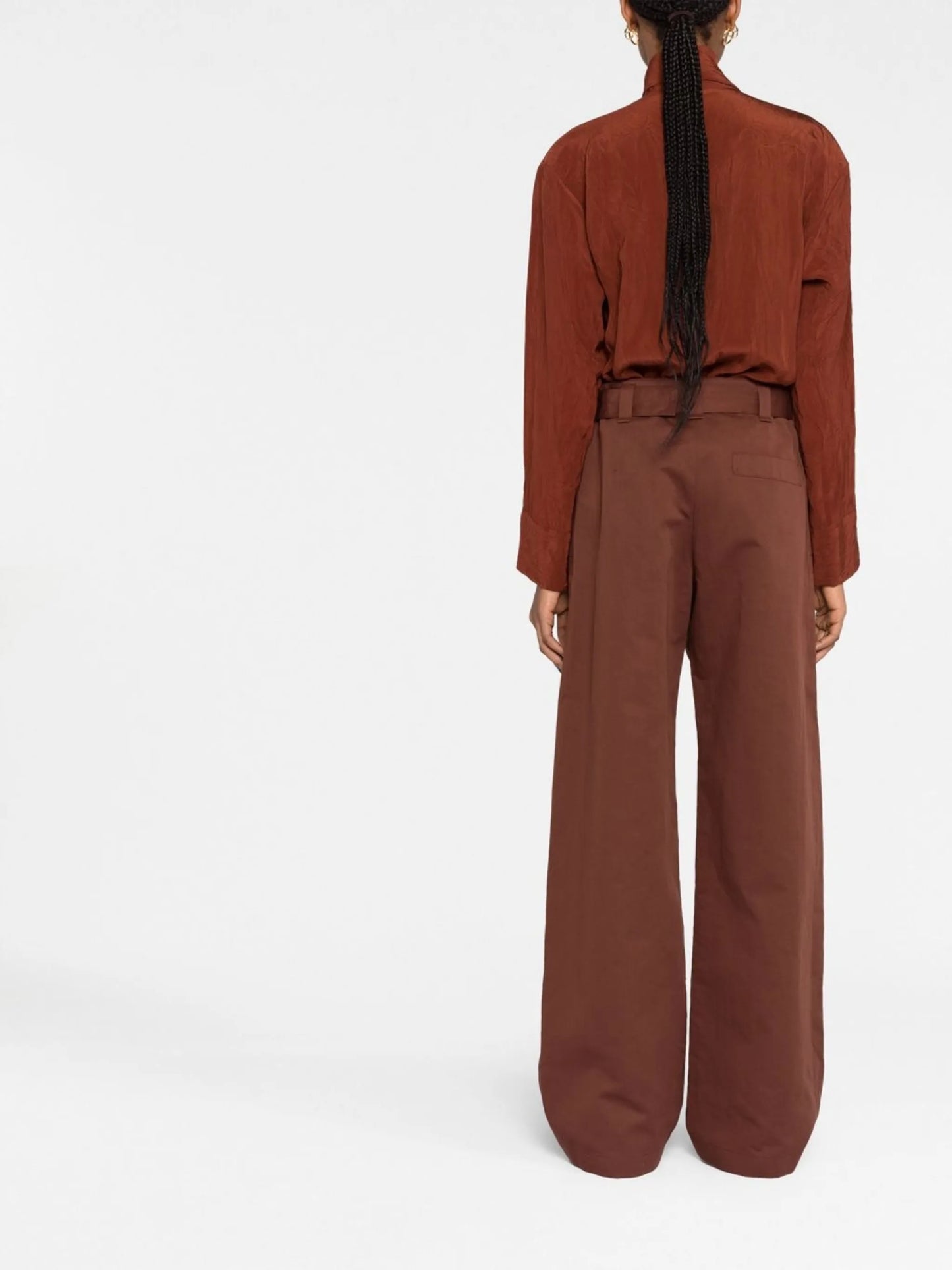 high-waisted wide-leg trousers