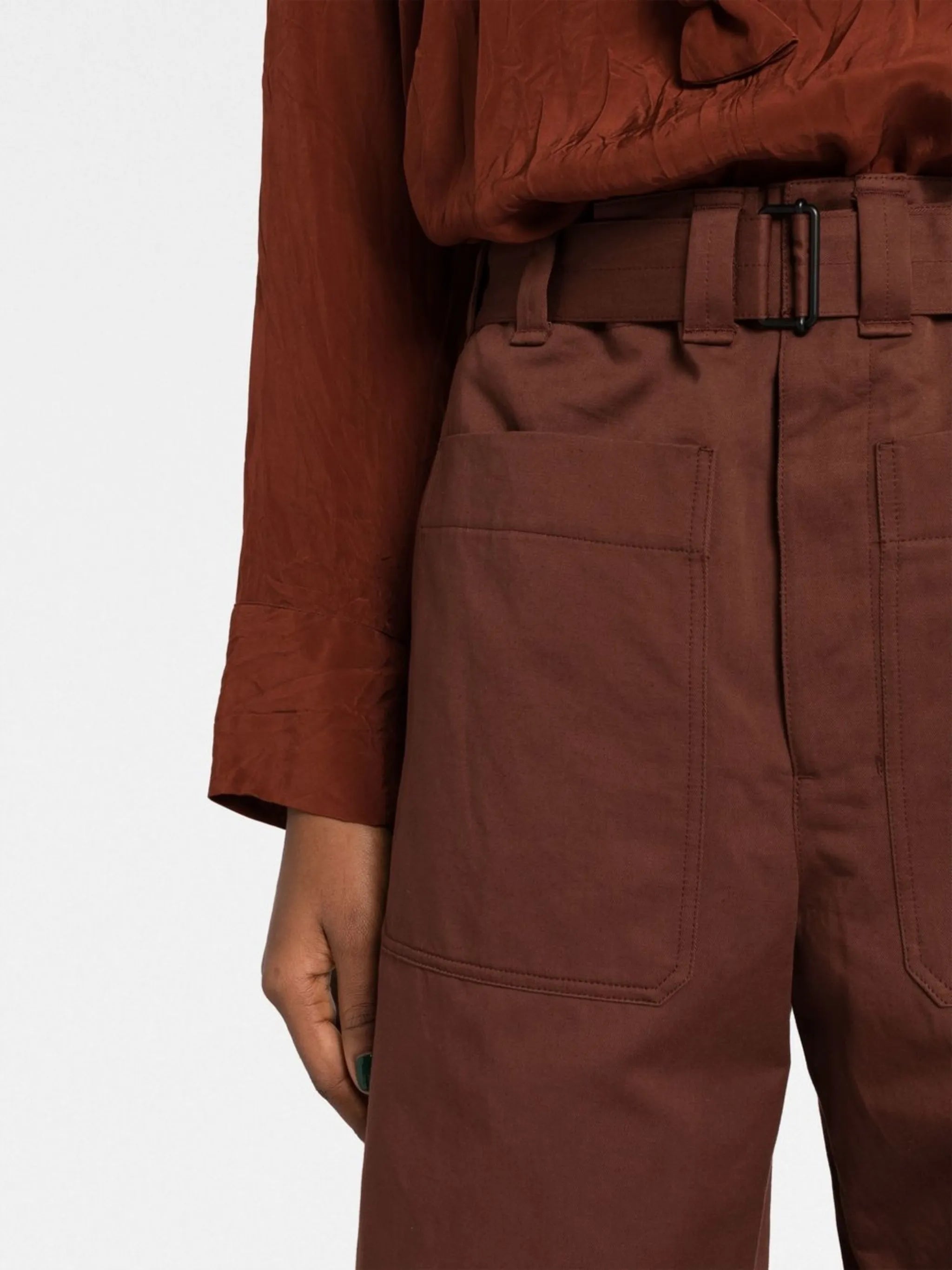 high-waisted wide-leg trousers
