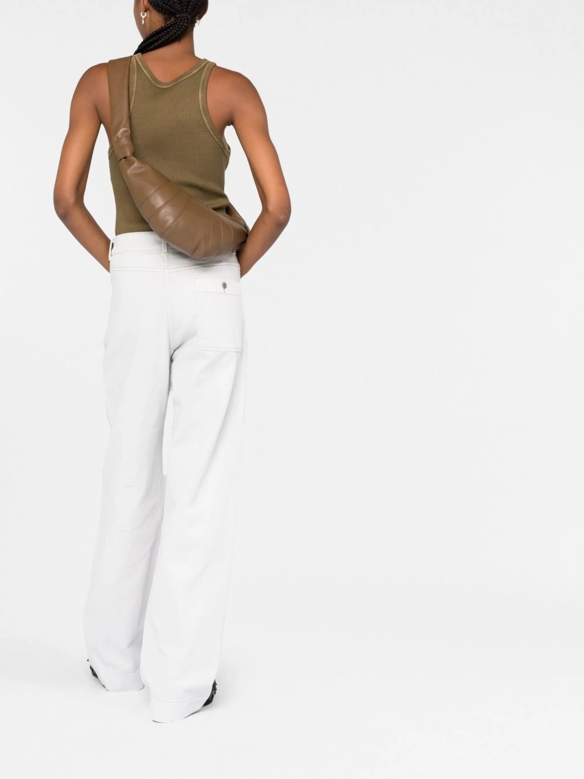 high-waisted wide-leg jeans