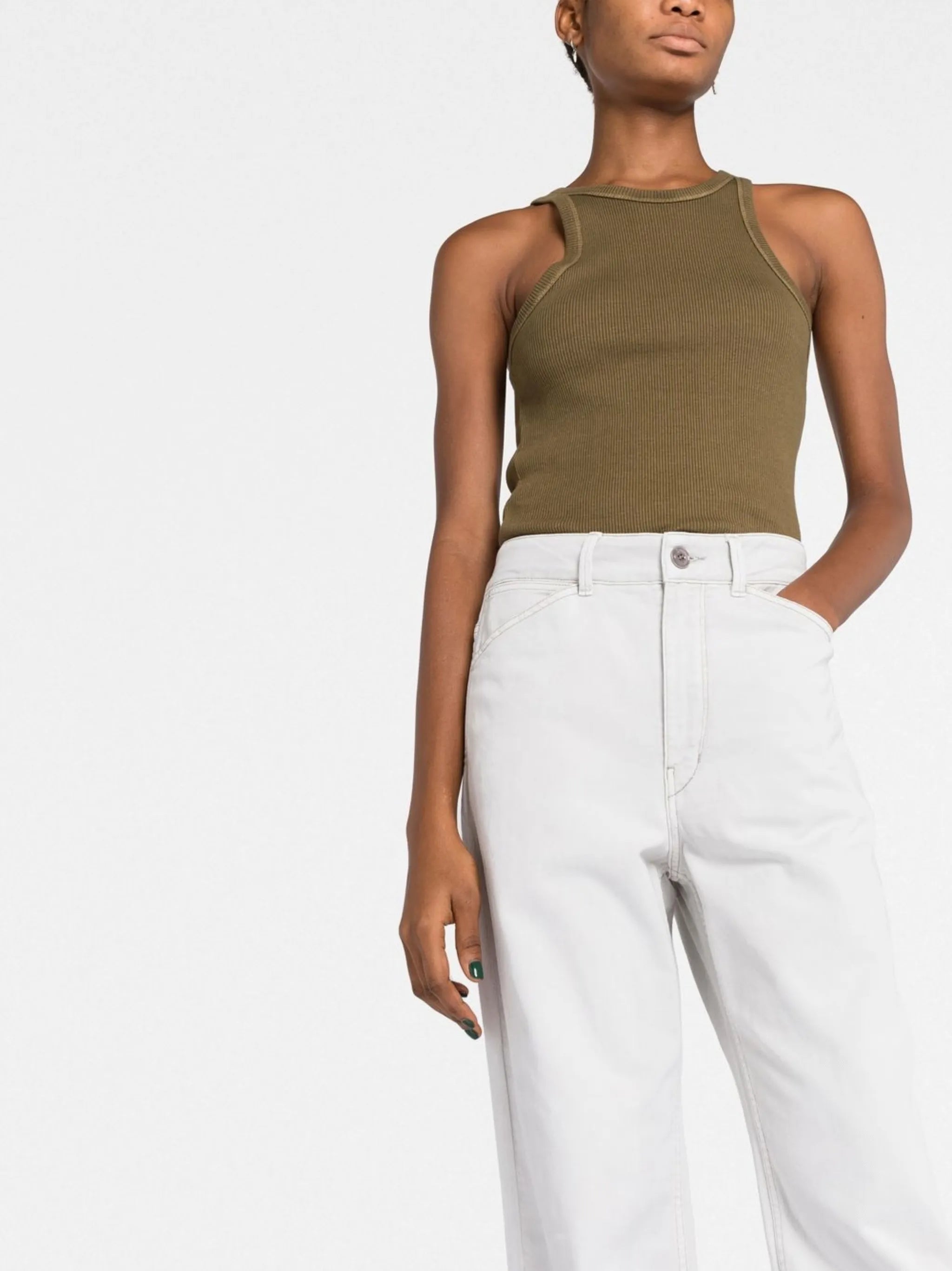 high-waisted wide-leg jeans