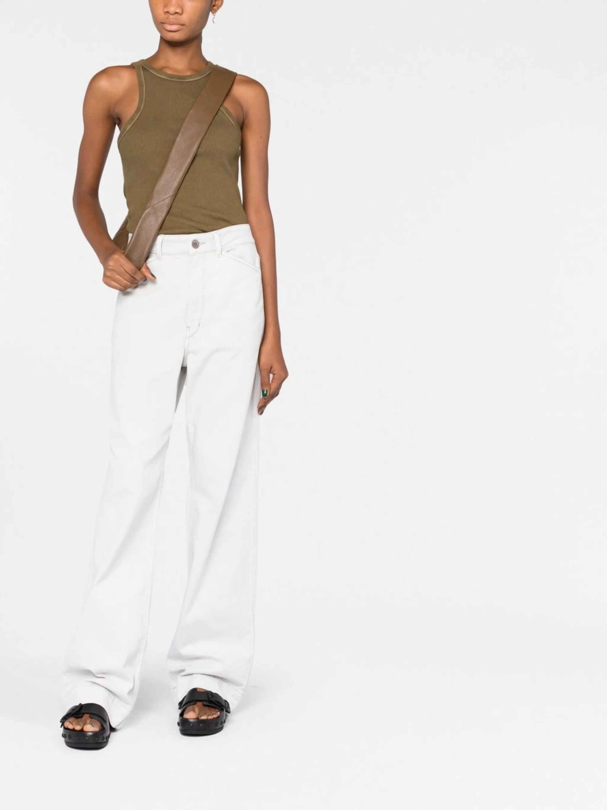 high-waisted wide-leg jeans