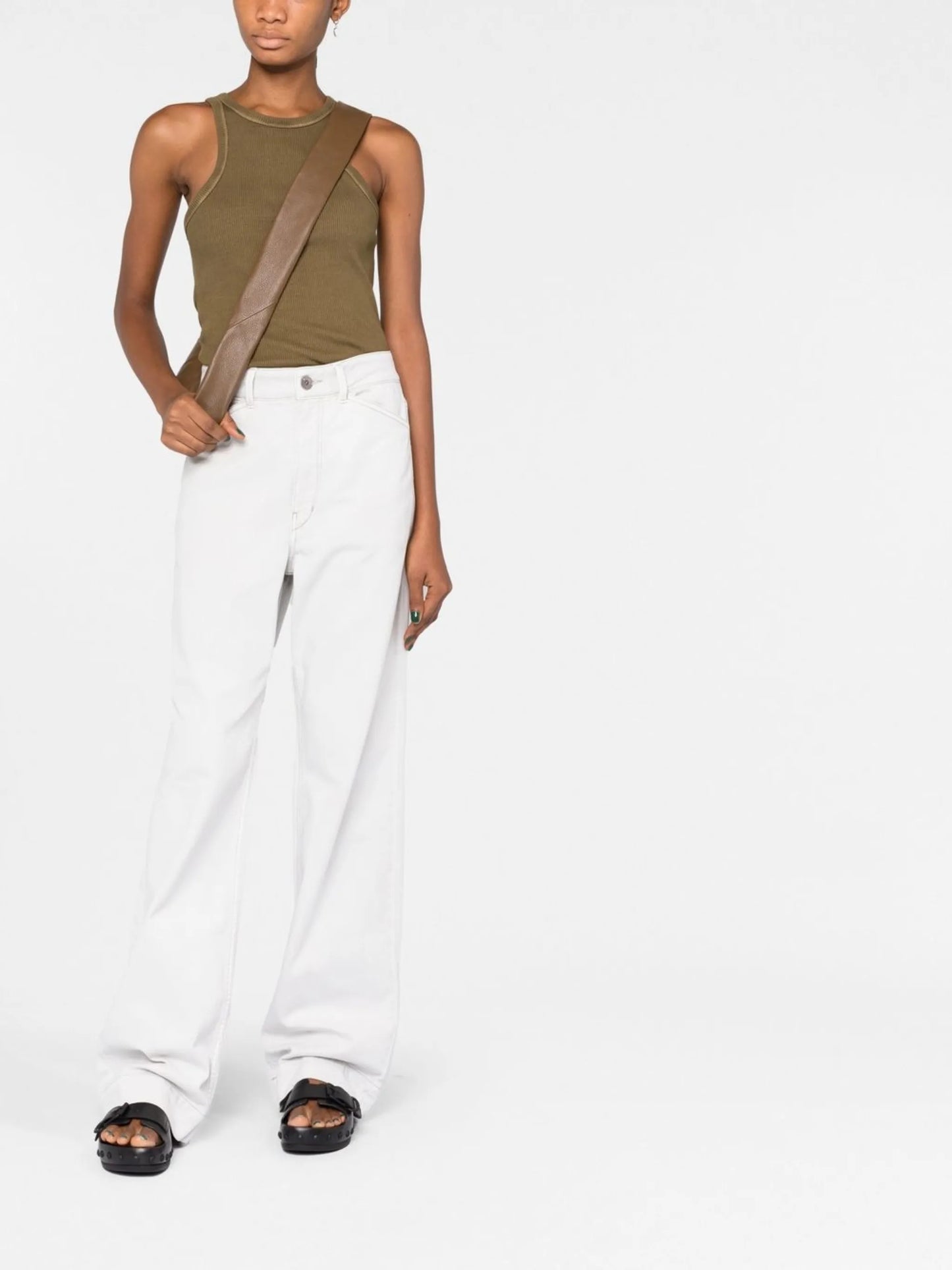 high-waisted wide-leg jeans