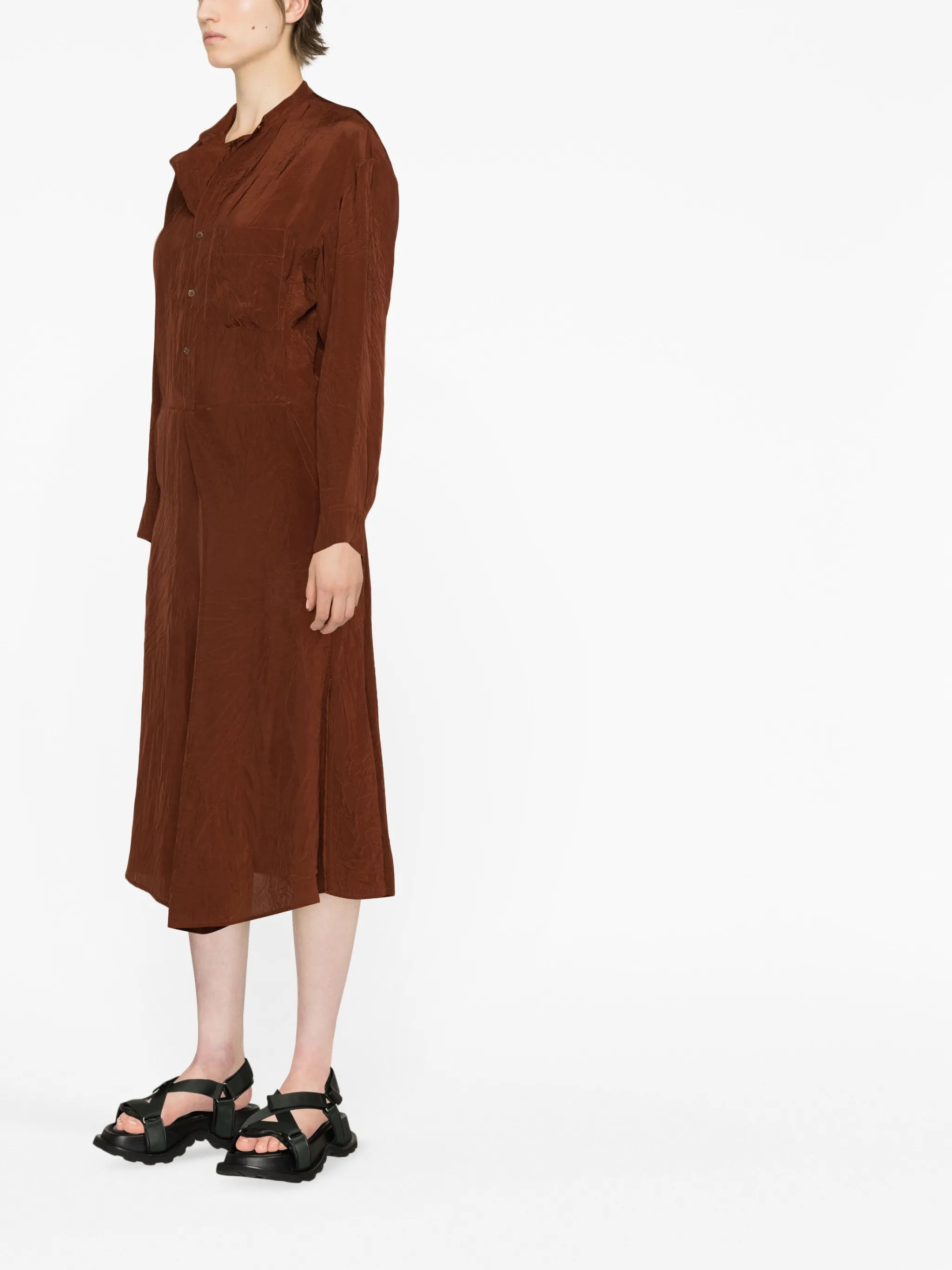 band-collar shirt dress