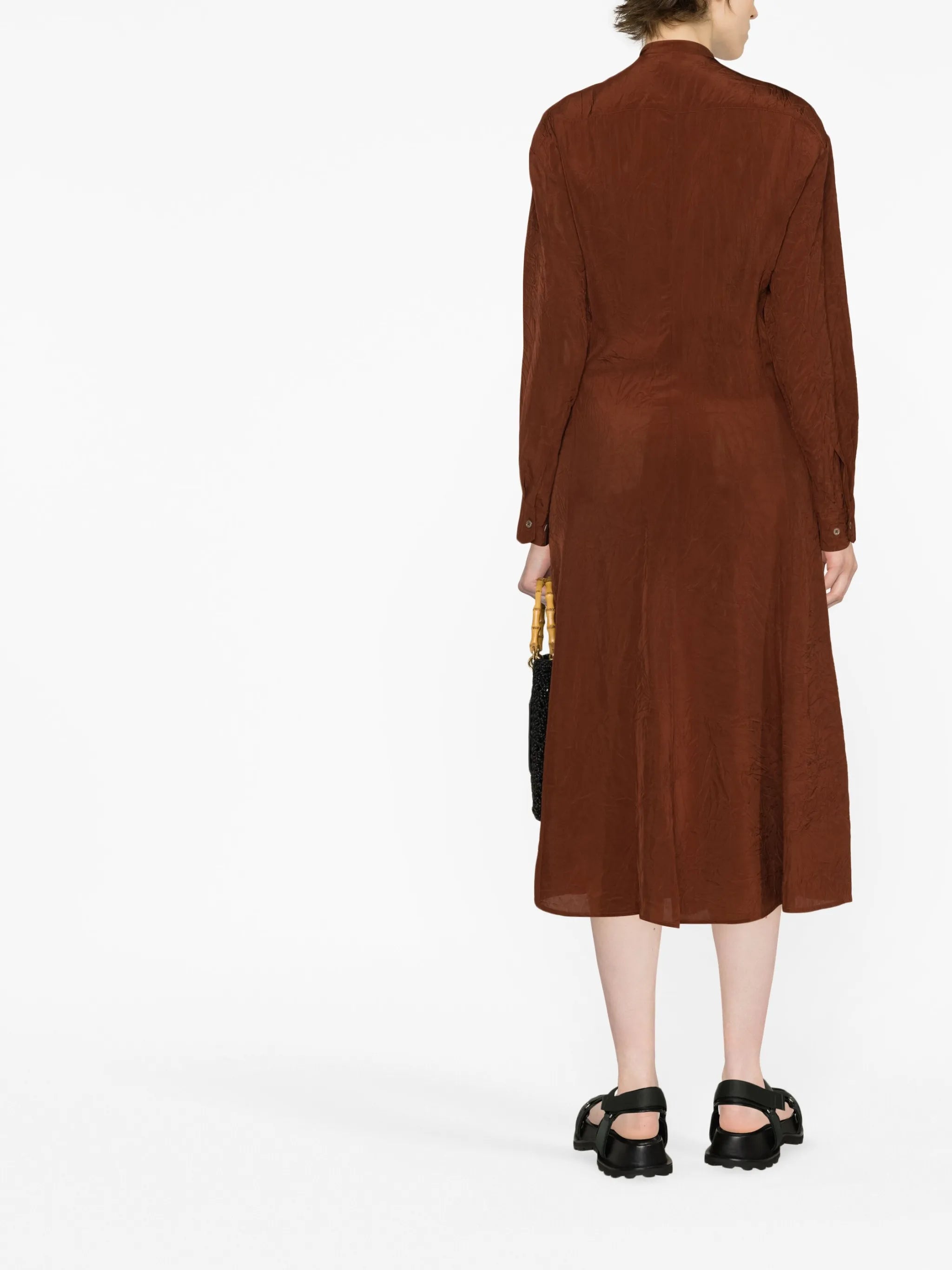 band-collar shirt dress
