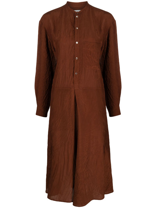 band-collar shirt dress