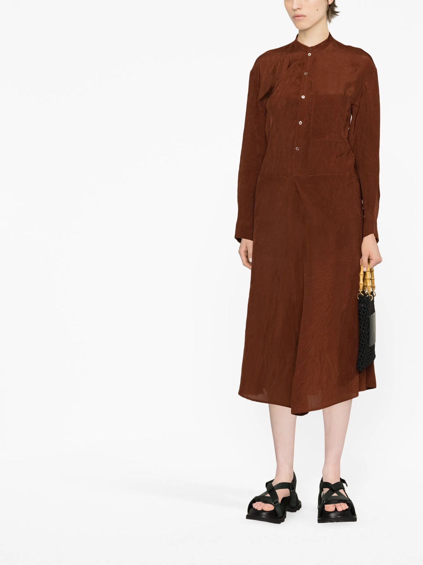 band-collar shirt dress