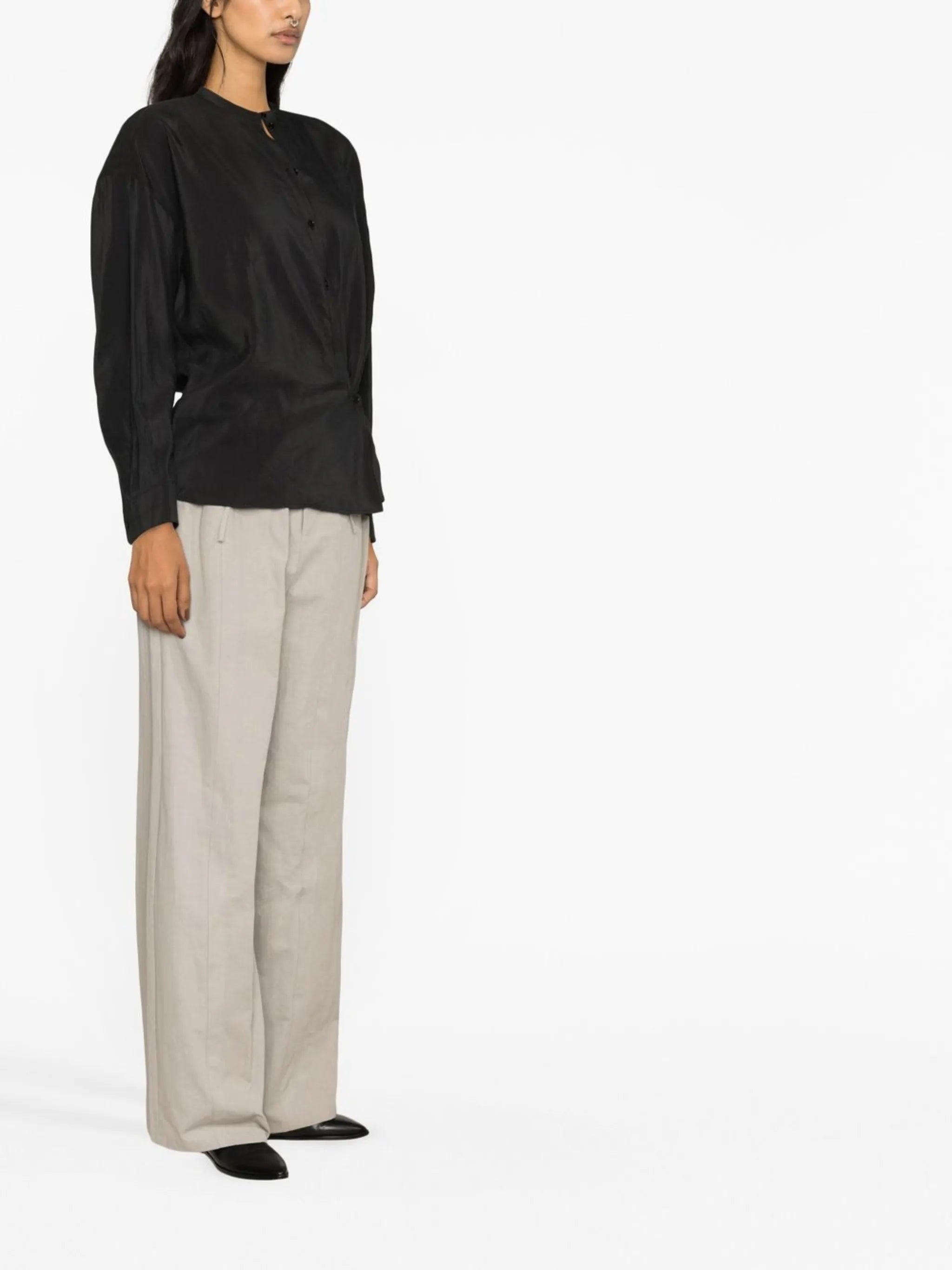 long-sleeved asymmetric shirt