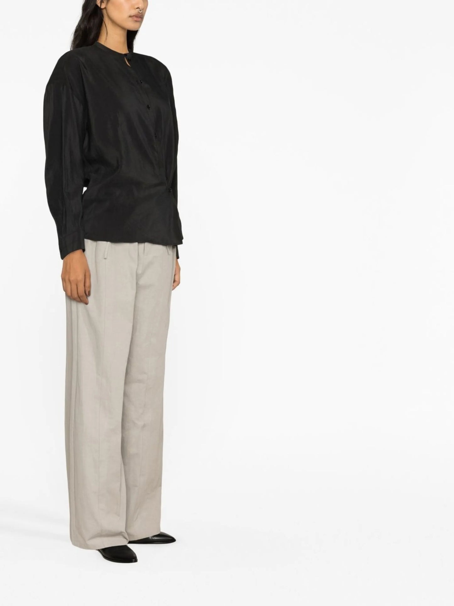 long-sleeved asymmetric shirt