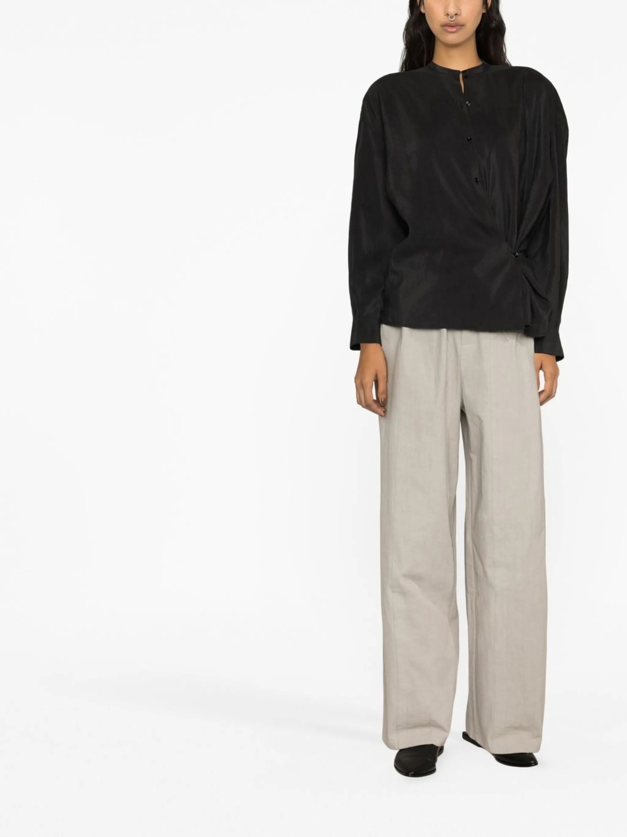 long-sleeved asymmetric shirt