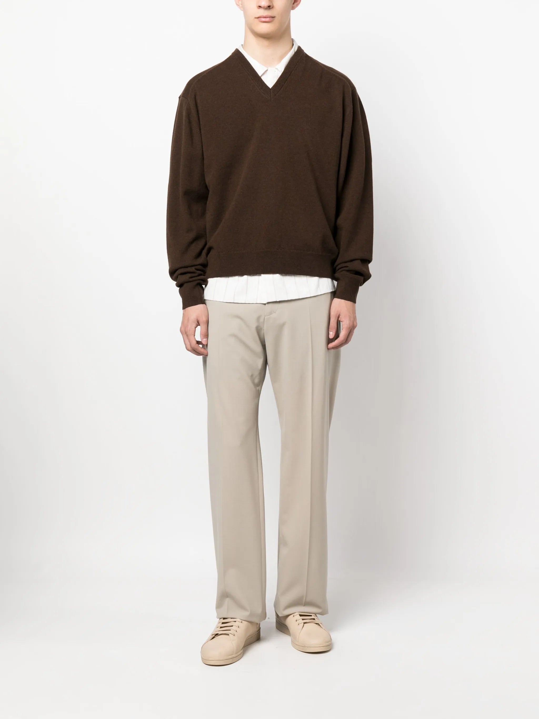 V-neck wool jumper