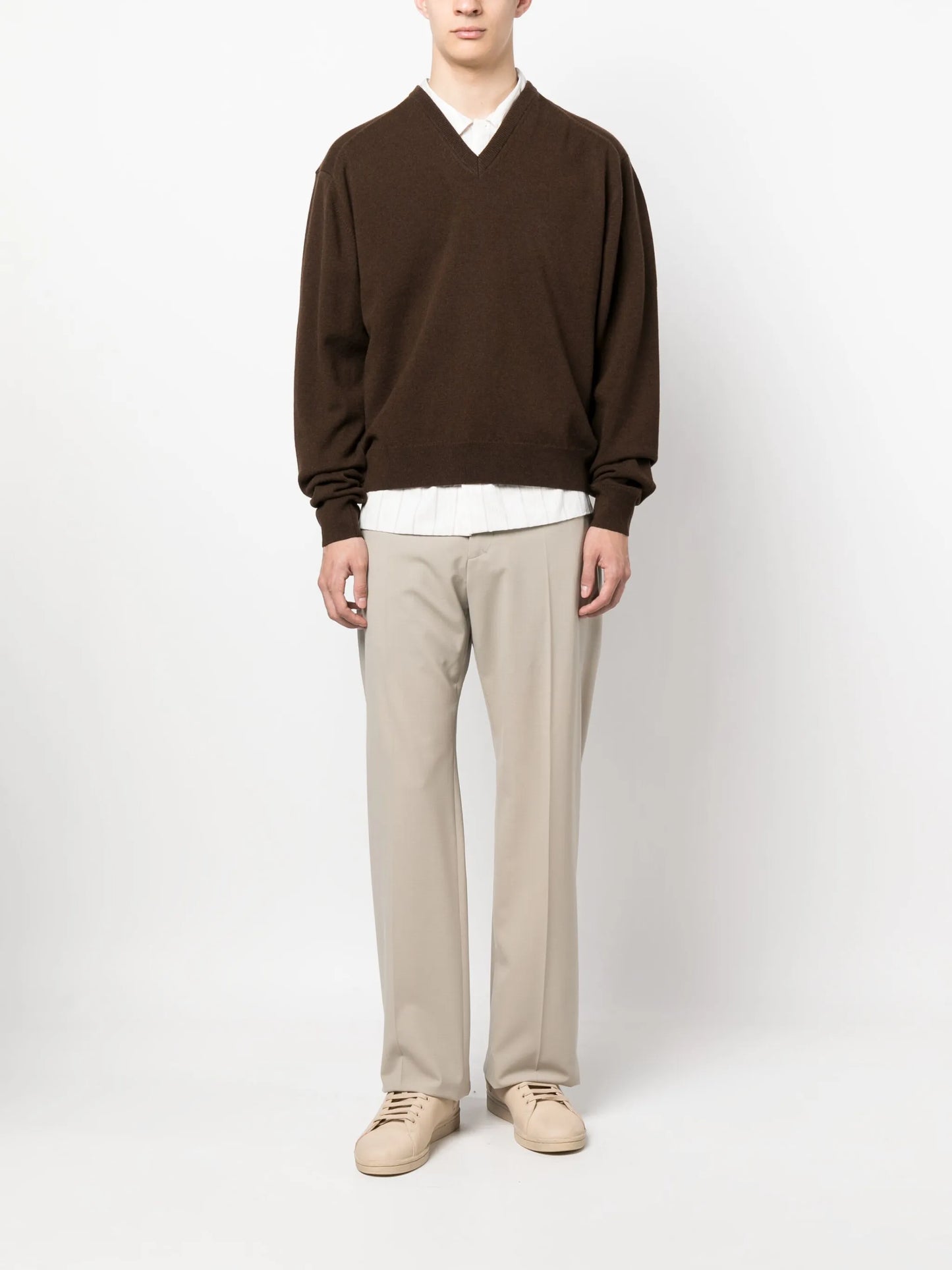 V-neck wool jumper