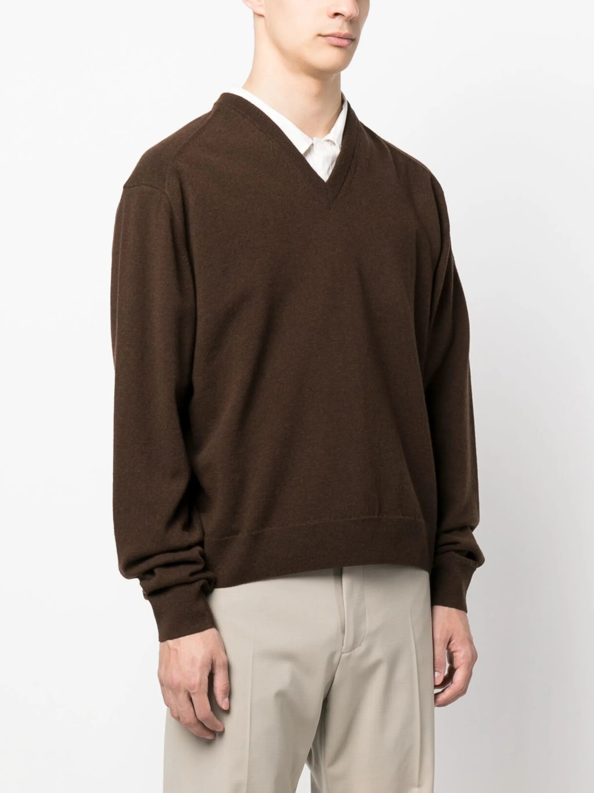 V-neck wool jumper