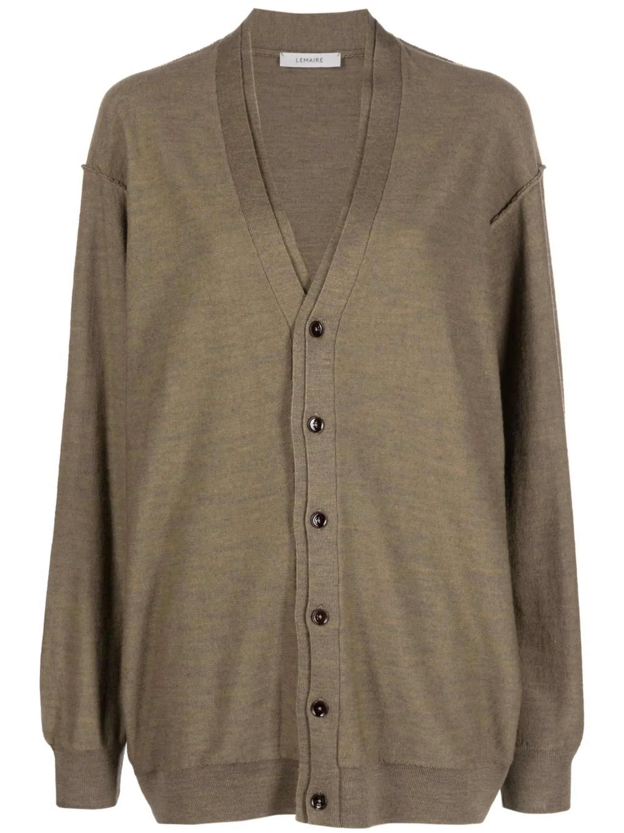 wool-blend V-neck cardigan