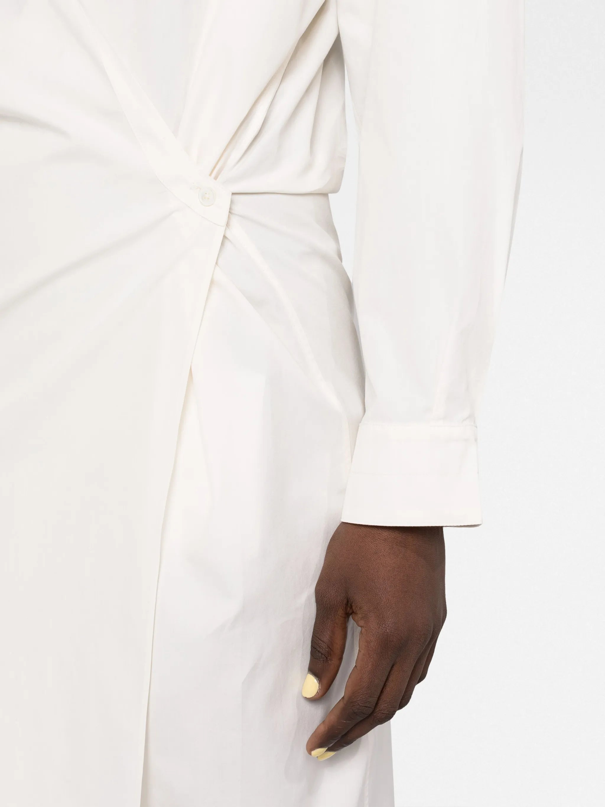 twist-detail midi shirtdress