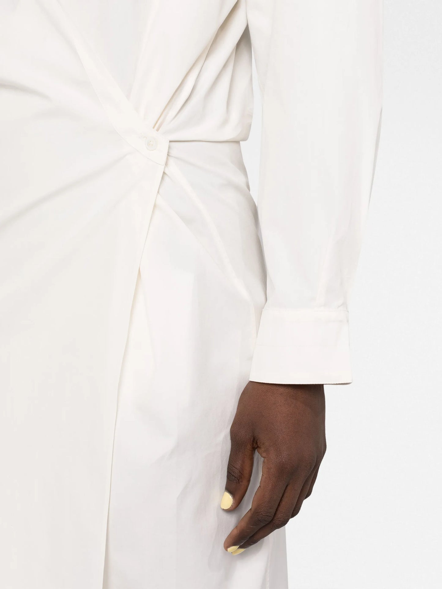 twist-detail midi shirtdress