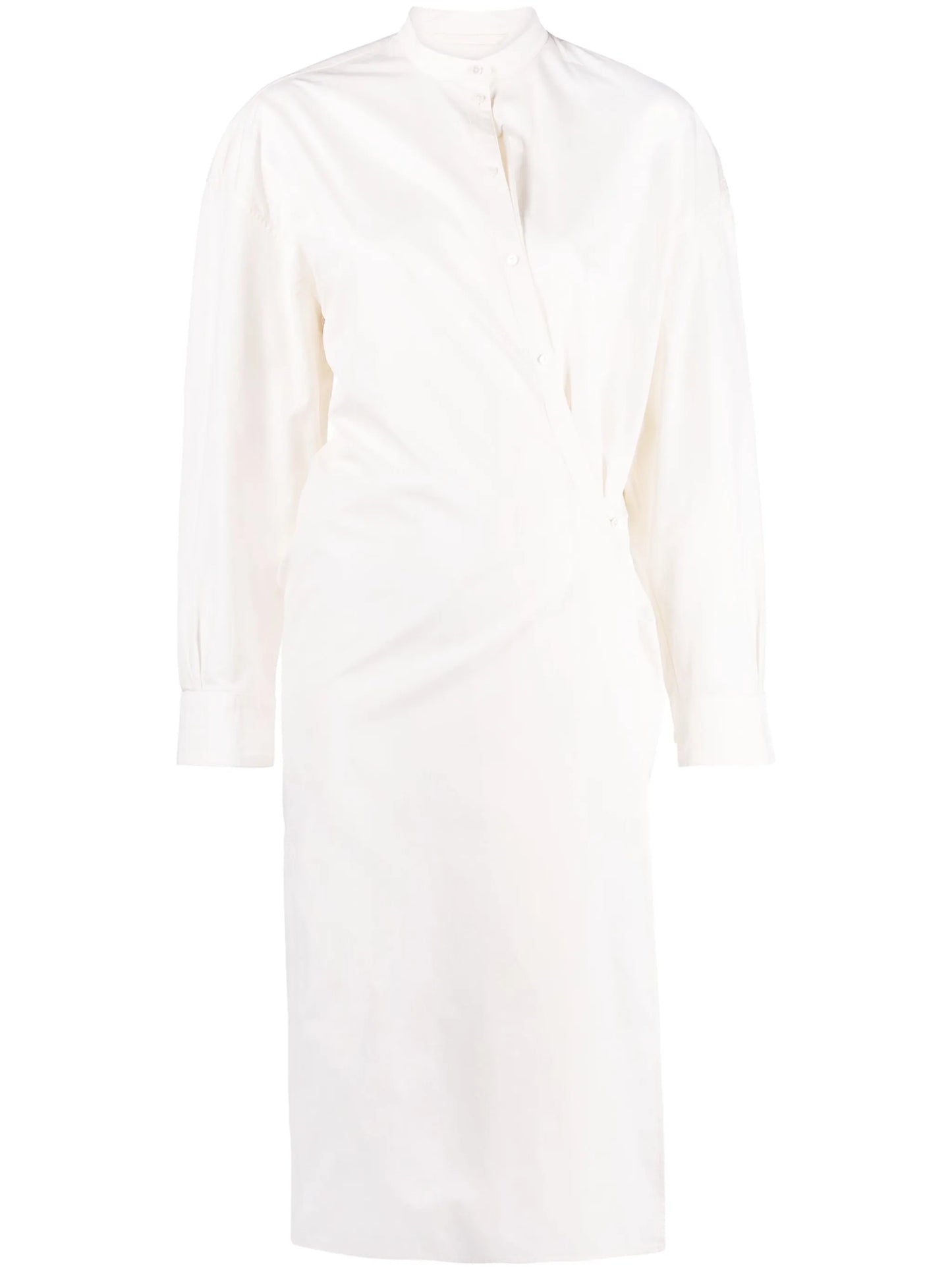 twist-detail midi shirtdress